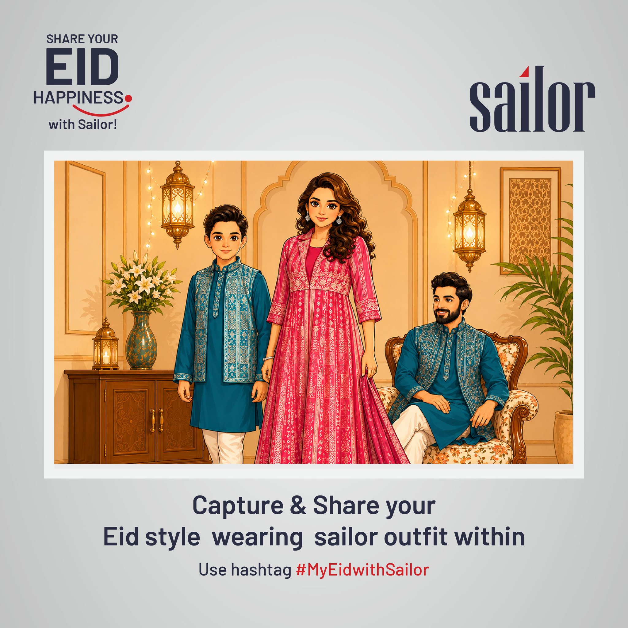 Sailor - Sailing Life Facebook ad: Capture & Share Your Eid Style wearing Sailor…