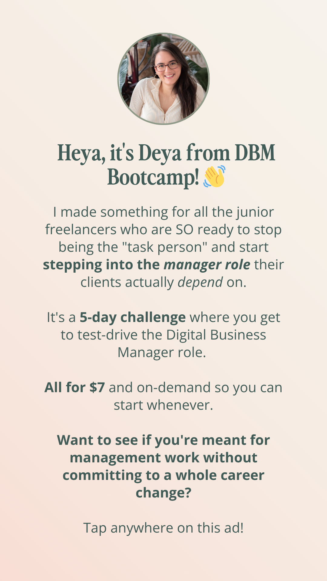 DBM Bootcamp Facebook ad