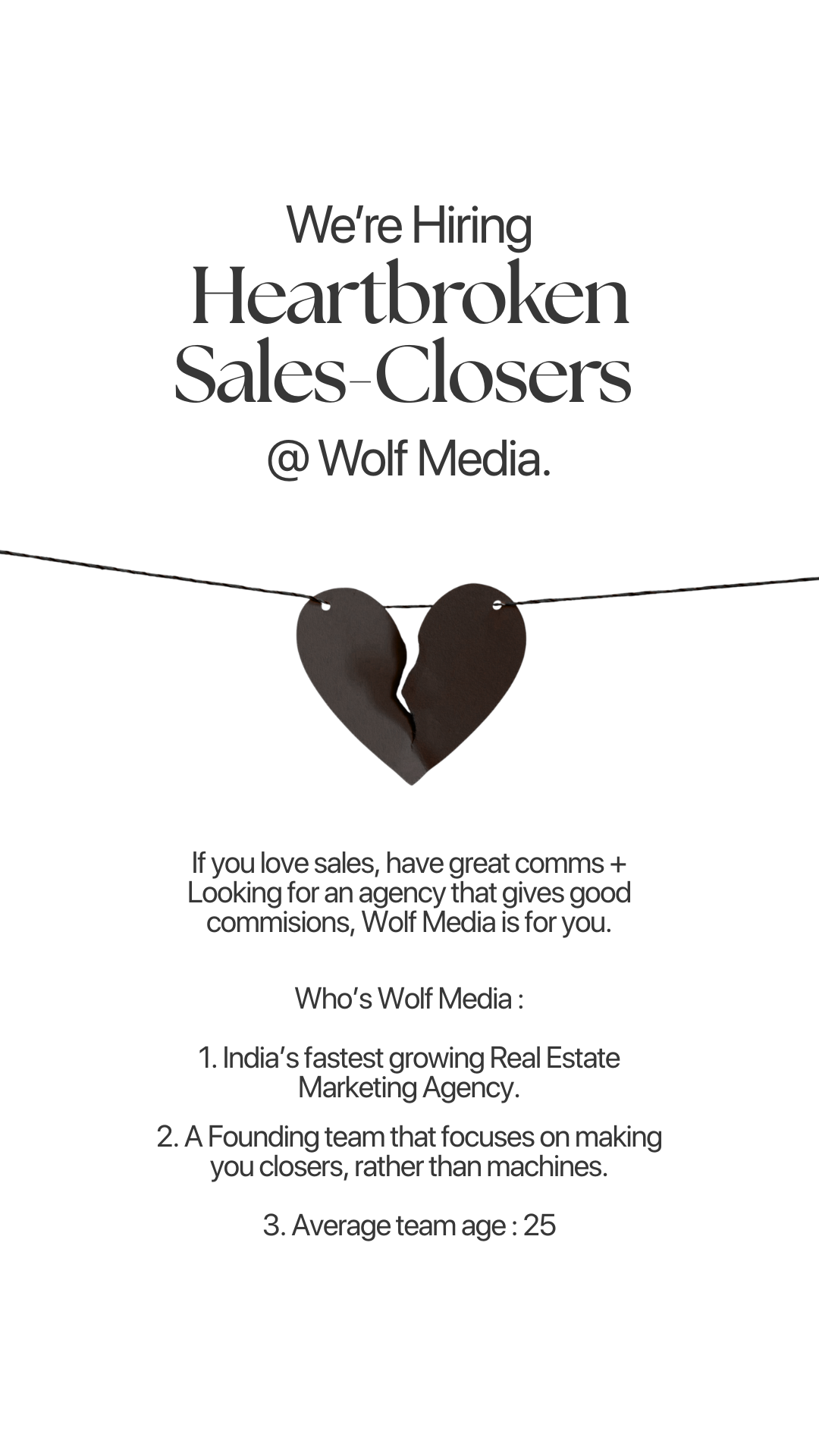 Wolf Media Careers Facebook ad: Hiring Agency Business Developers