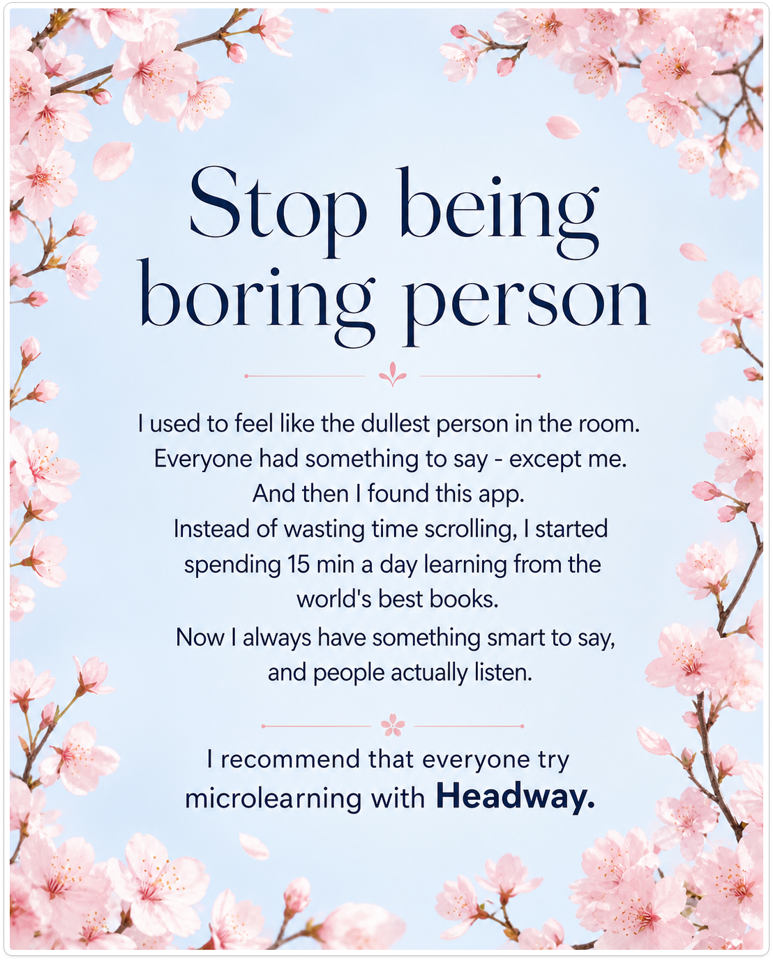Headway App Facebook ad