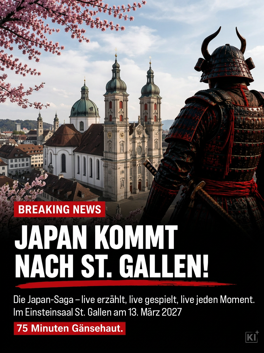Dreamlight Concert Facebook ad: Japan, Die Saga einer Nation | Live-Erzählung in St. Gallen