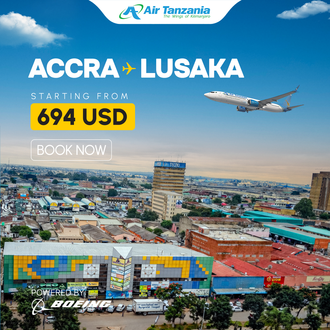 Air Tanzania Company Limited Facebook ad: Accra to the World!
