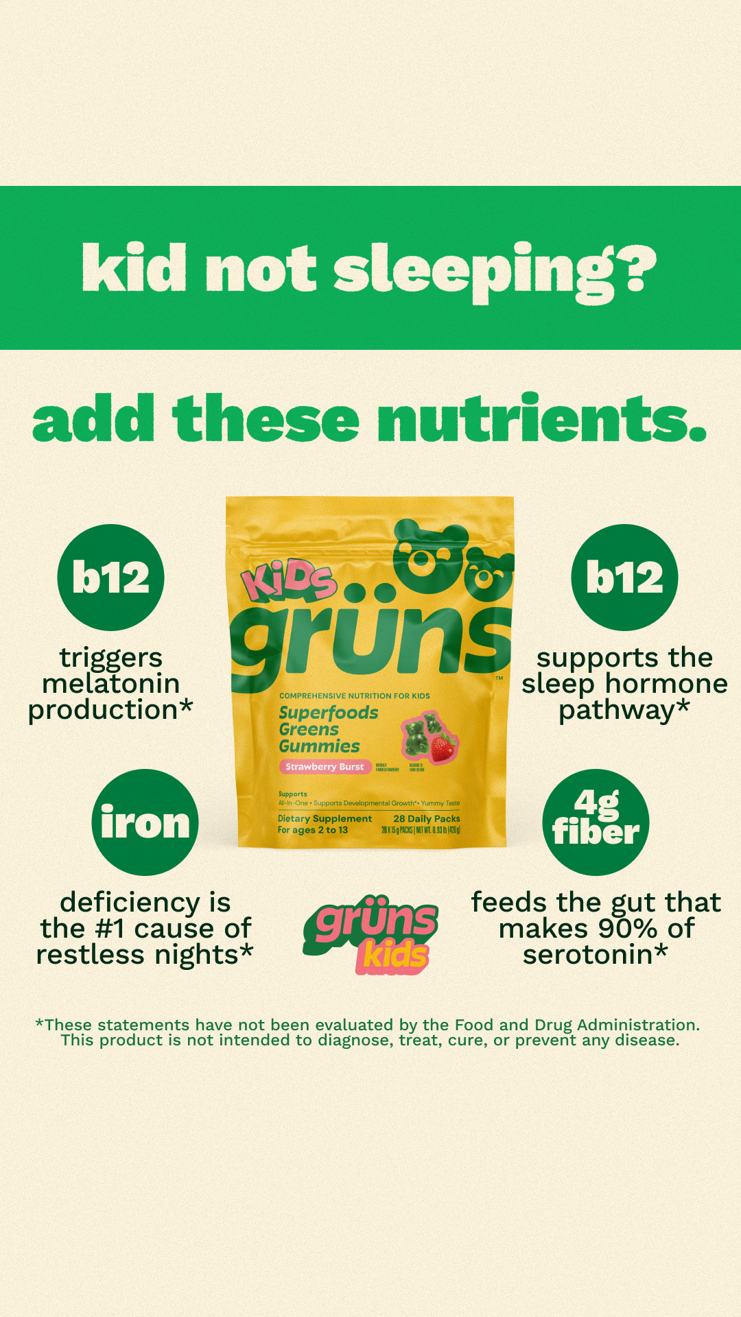 Grüns Kids Facebook ad