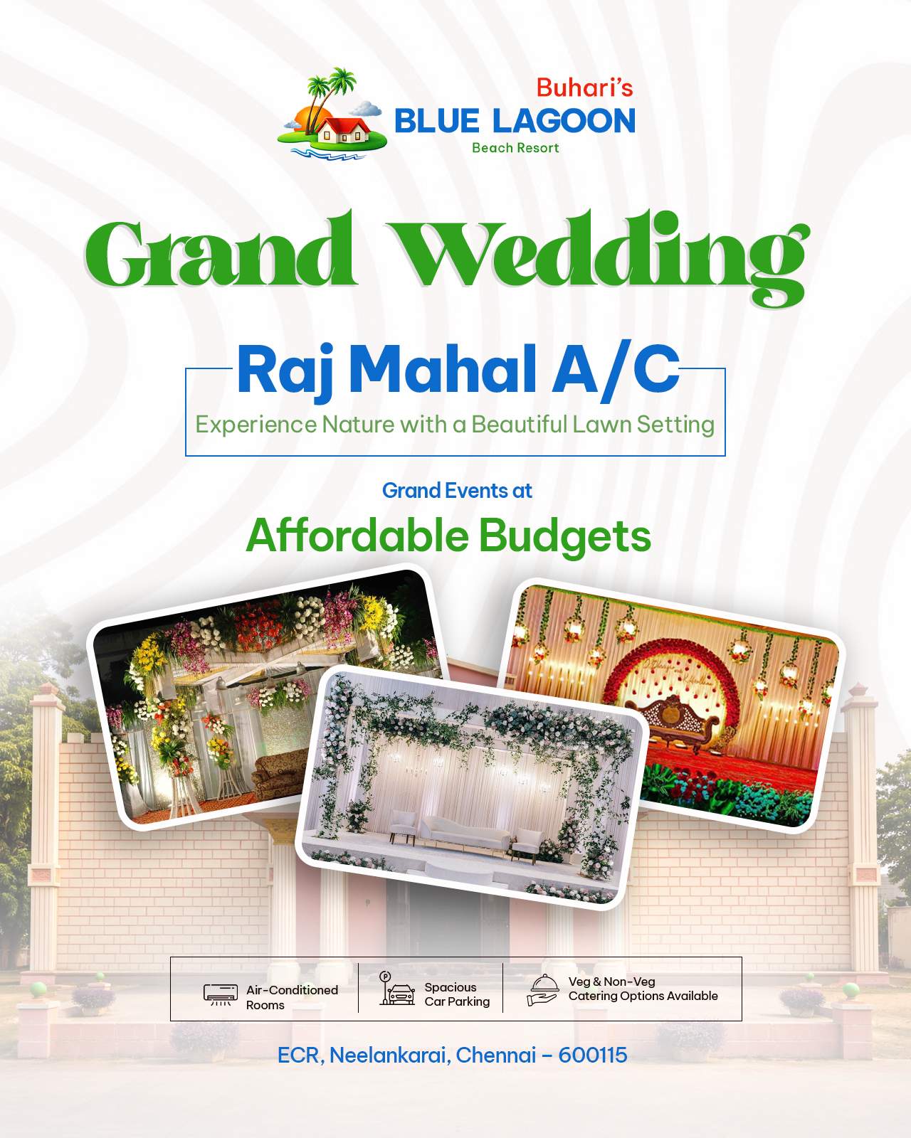 Blue Lagoon Wedding Complex Facebook ad: Premium Wedding Hall in ECR