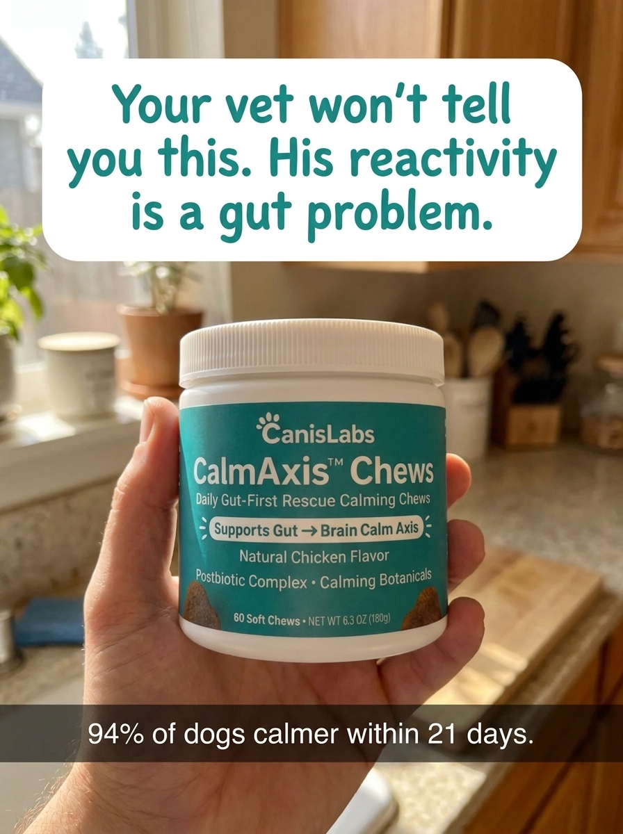 CanisLabs Facebook ad: His gut is why he reacts. Not his breed.