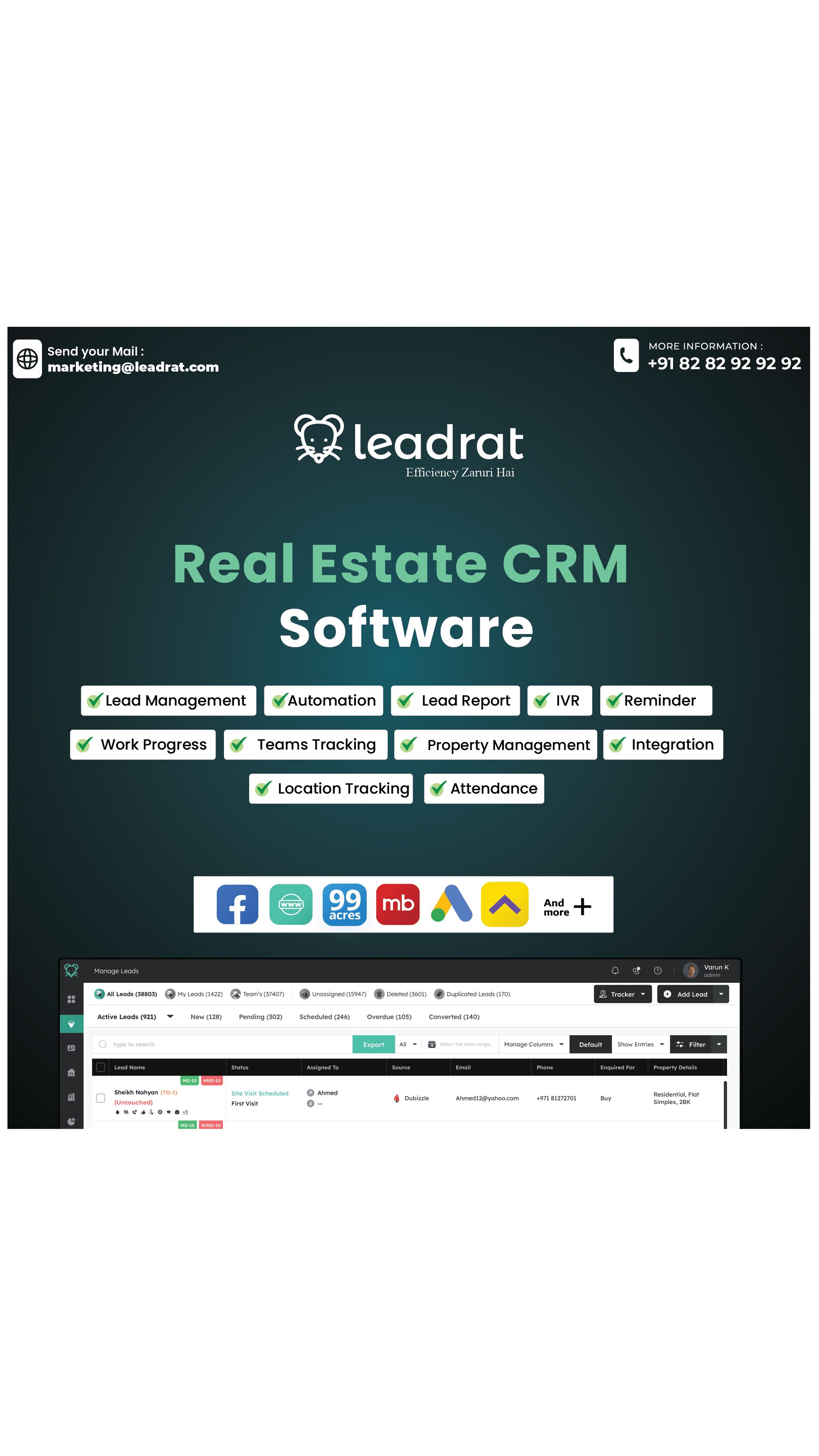 Leadrat CRM - Dubai - India Facebook ad