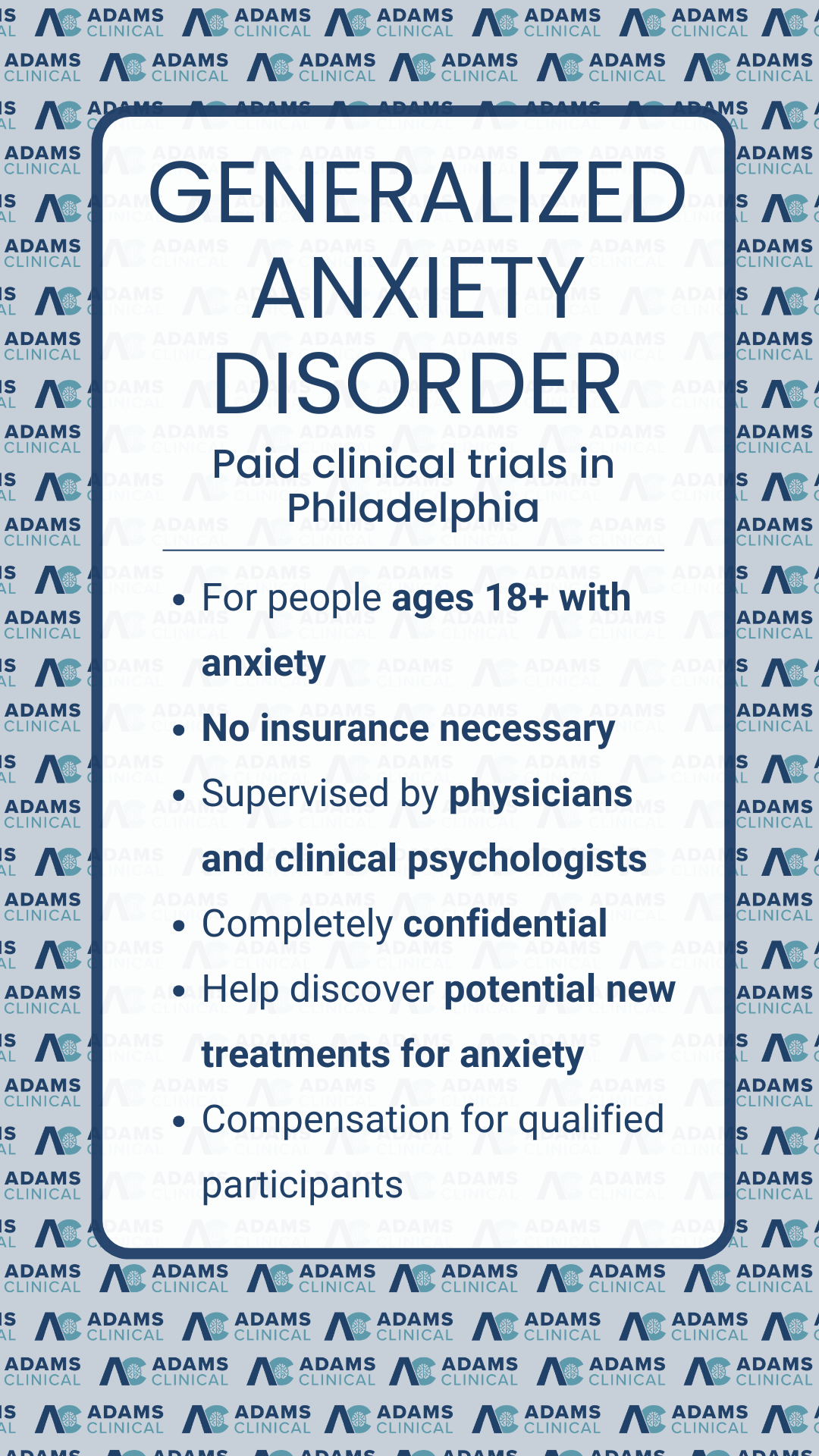 Adams Clinical Facebook ad