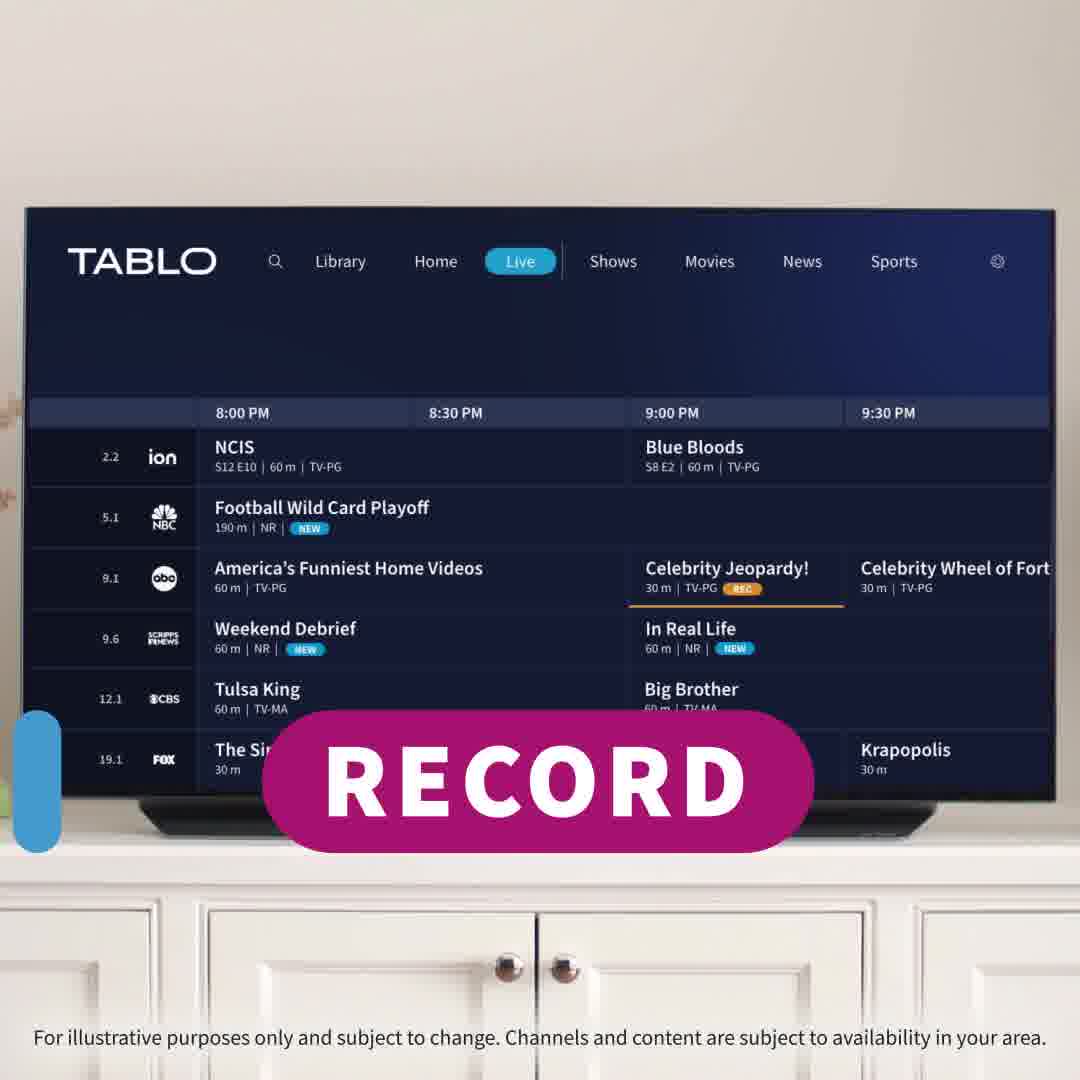 TabloTV Facebook ad: The Best Way To Watch & Record HD TV For Free.