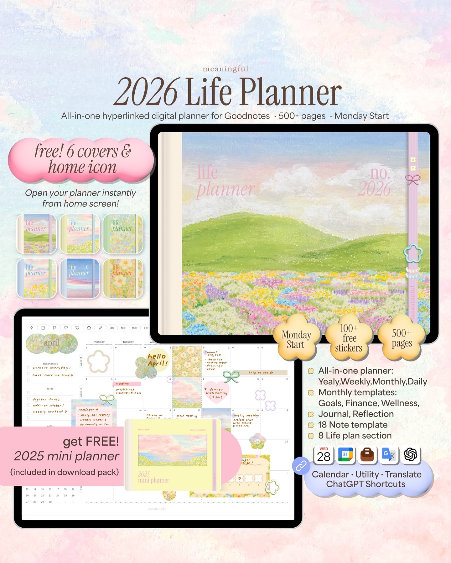 meaningful.projects Facebook ad: Our first Digital Life Planner is here!