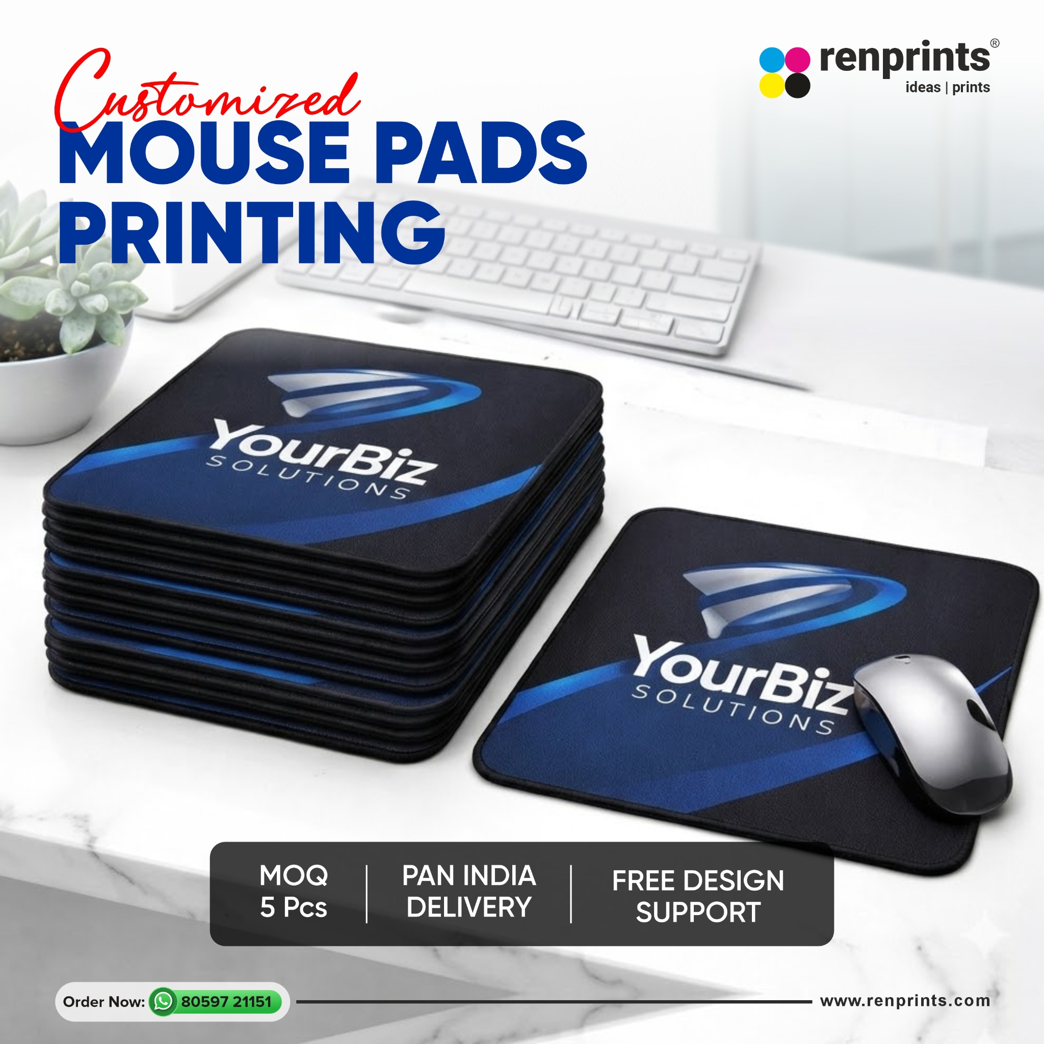Renprints.com Facebook ad: Custom Mousepad Printing in India by Renprints