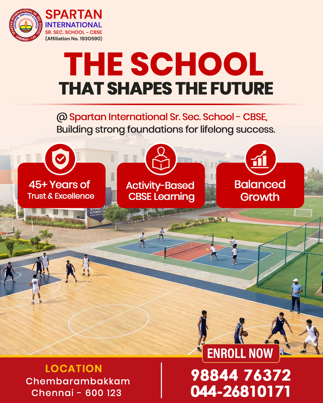 Spartan Group of Schools Facebook ad: Top CBSE Senior Secondary School in Chembarambakkam