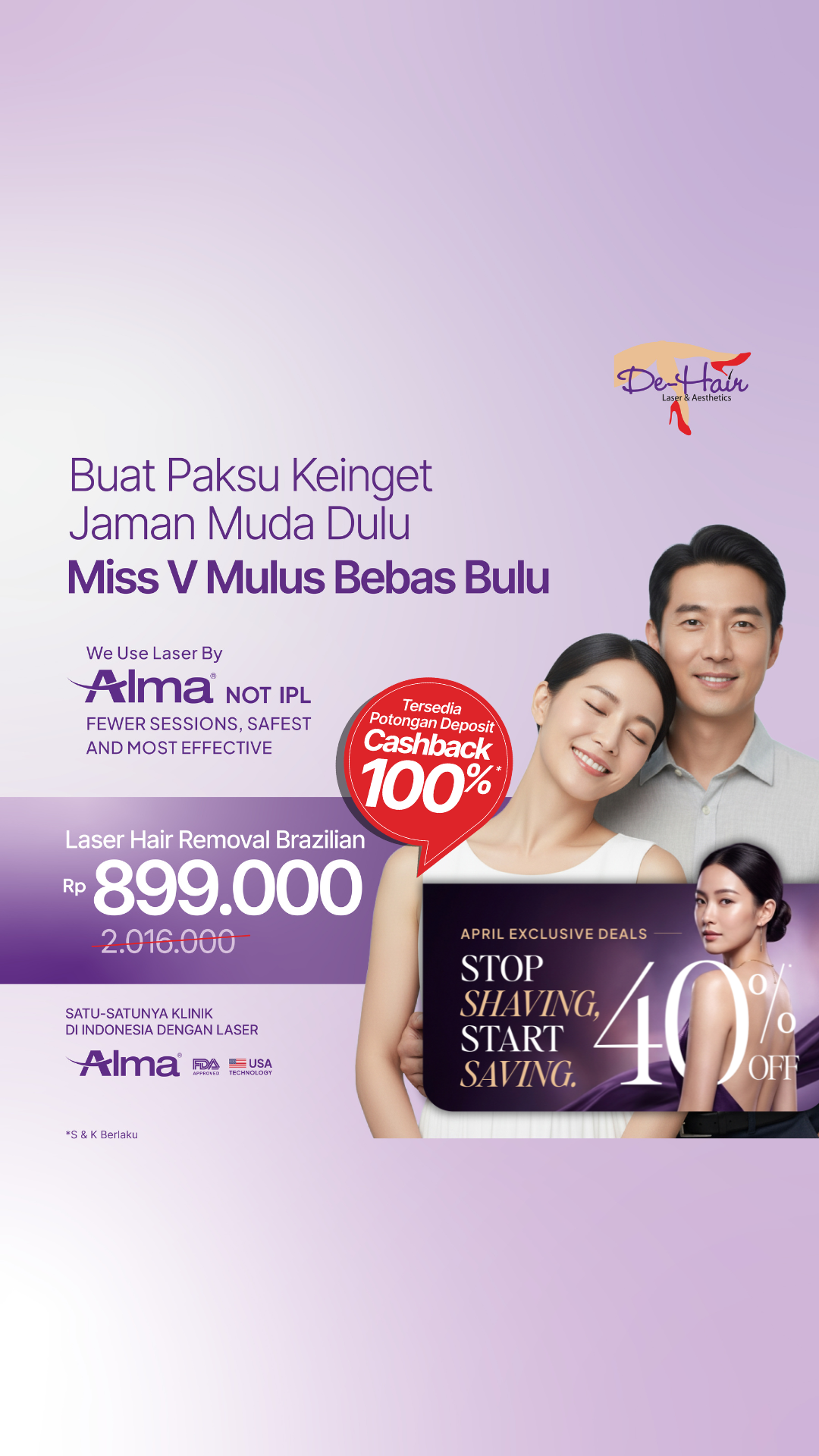 De-Hair Laser Hair Removal Facebook ad