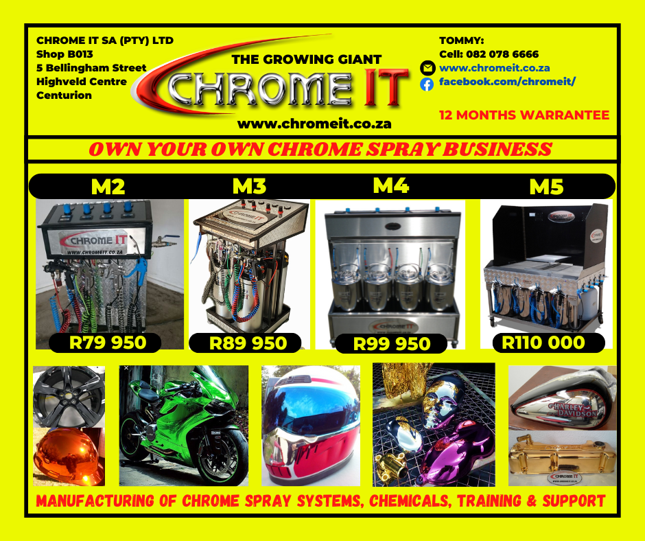 Chrome It South Africa Facebook ad: Chrome it is a local company specializing in…