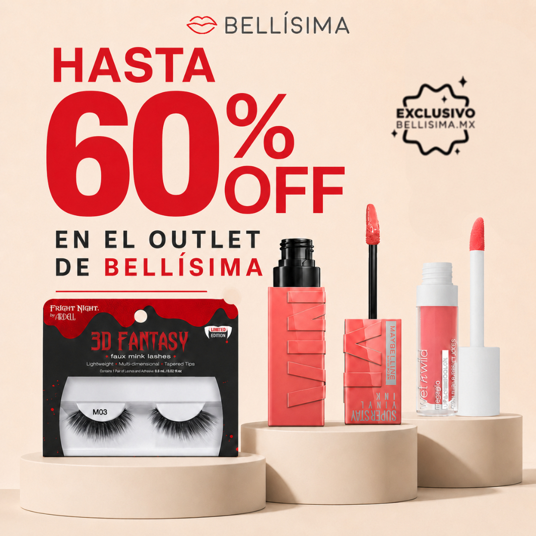 Bellisima Facebook ad: Aprovecha hasta 60% OFF en Bellísima.