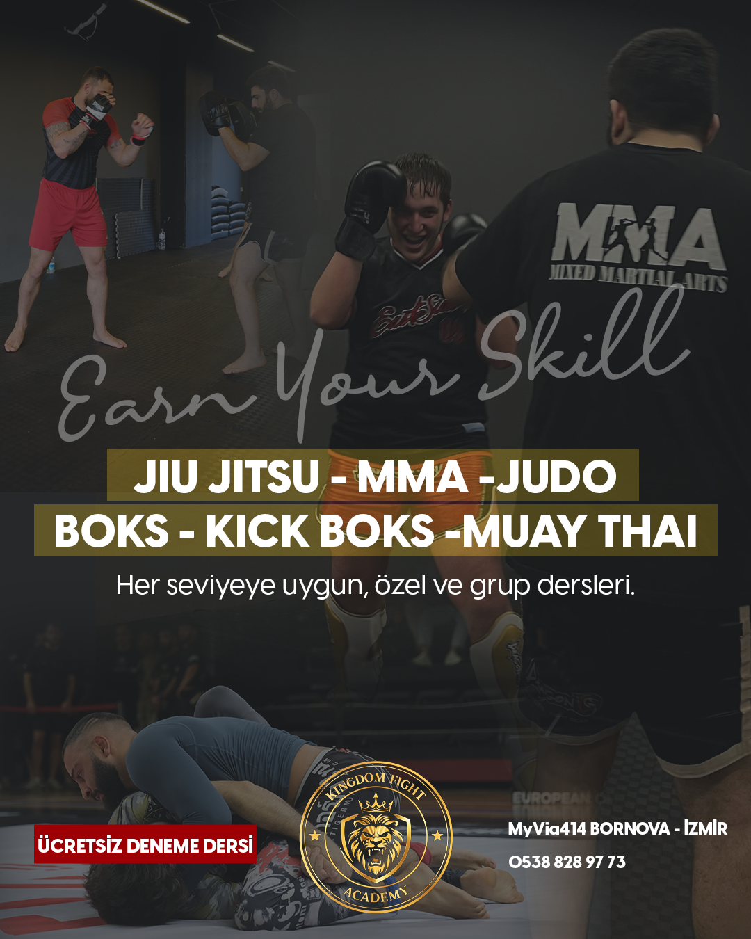 Kingdom Fight Academy Facebook ad: Jiu Jitsu, MMA, Judo, Boks, Kick Boks ve…