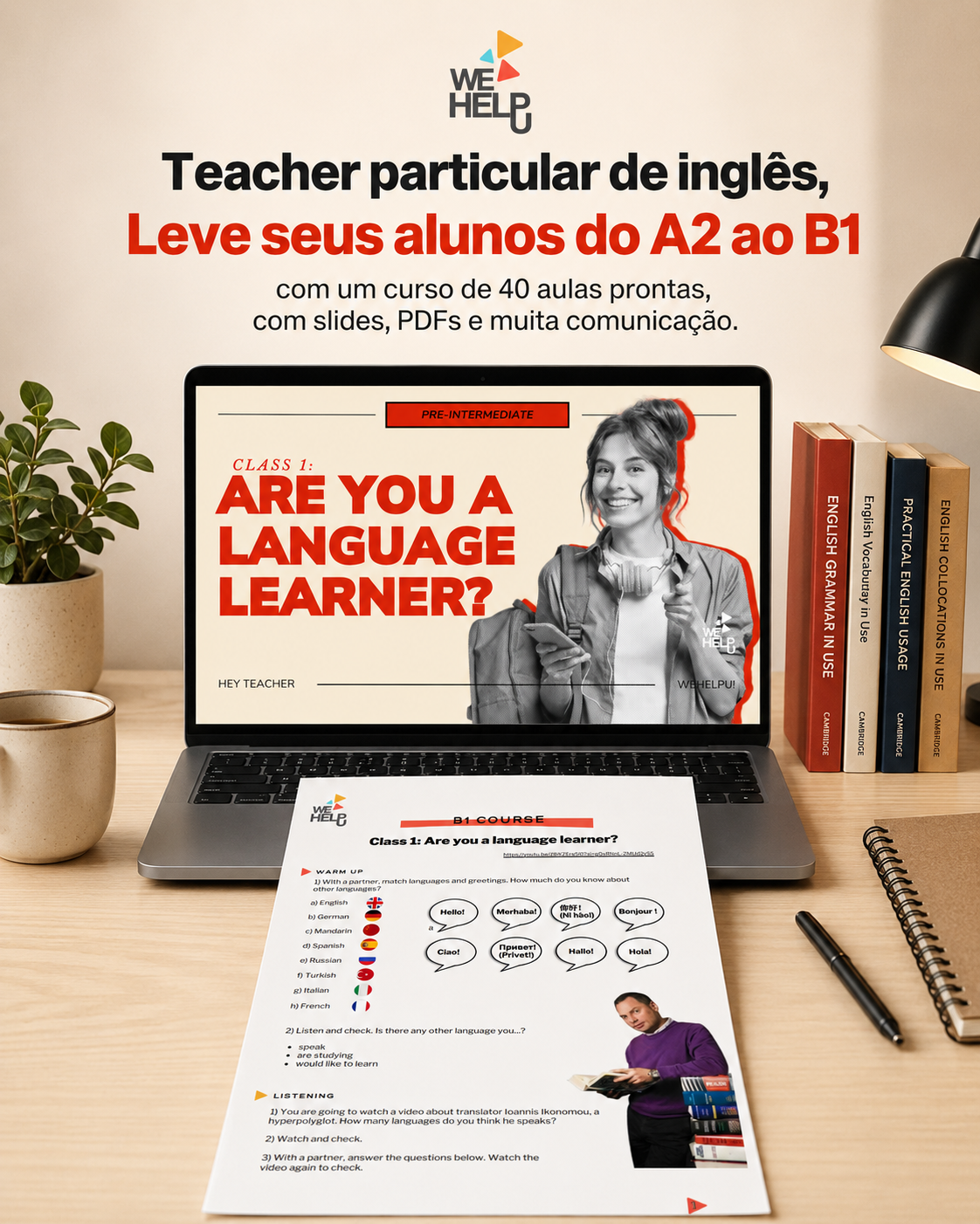 Wehelputeacher Connected Page Facebook ad