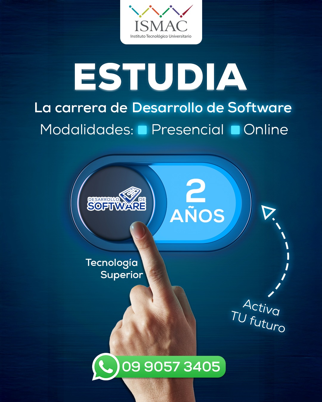 Instituto Tecnológico Universitario ISMAC Facebook ad: Construye tu perfil tech en 2 años.