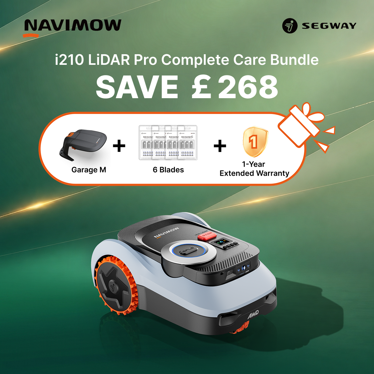 Segway Navimow Facebook ad: i210 LiDAR Pro Pack, Special Offer