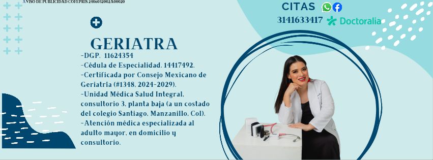 Dra. Alejandra Flores Martínez - Geriatra en Manzanillo Facebook ad: Dra. Alejandra Flores Martínez - Geriatra En