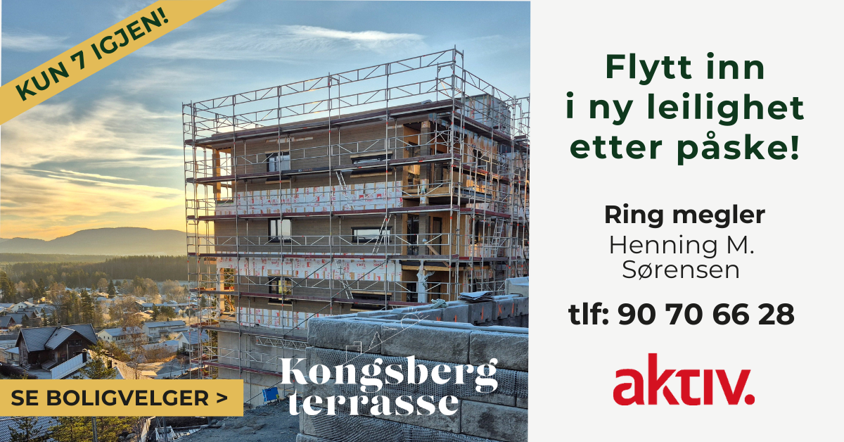Kongsberg Terrasse Facebook ad: Flytt inn etter påske