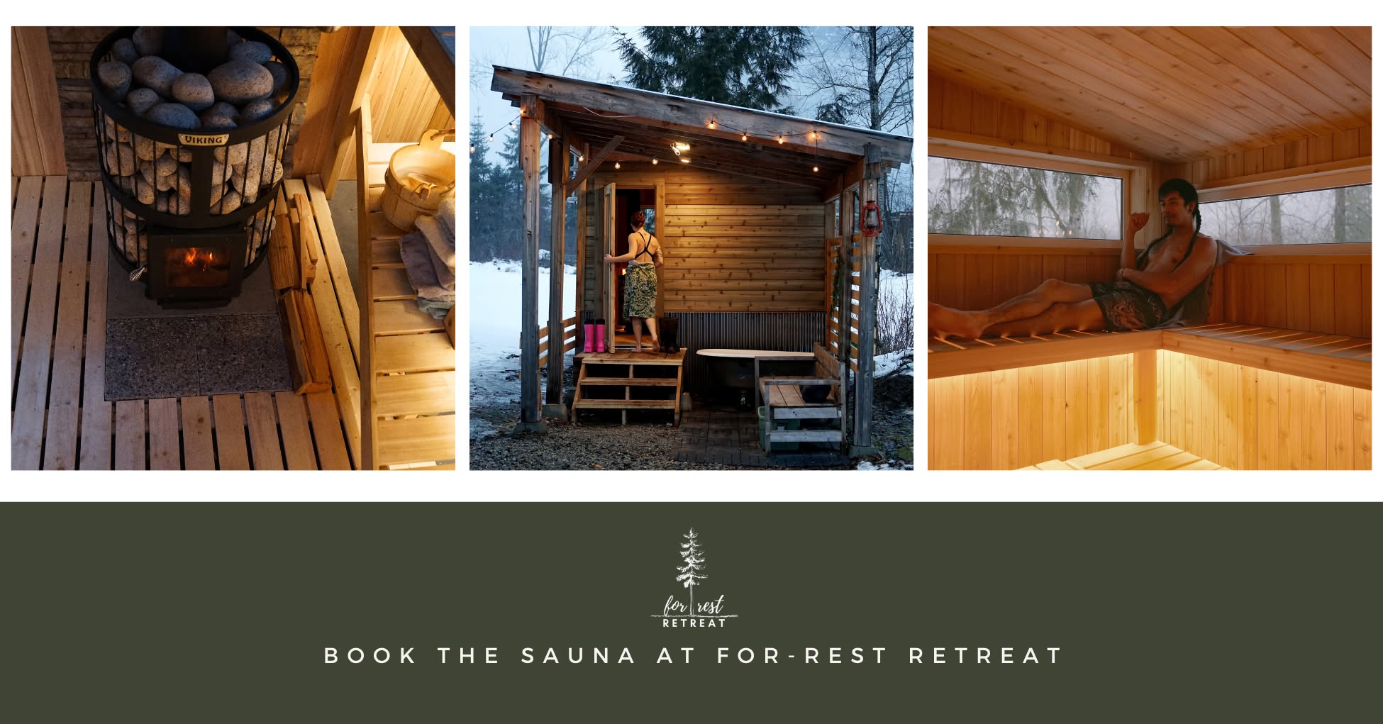 For-rest Retreat Facebook ad: Wood-Fired Sauna Sessions