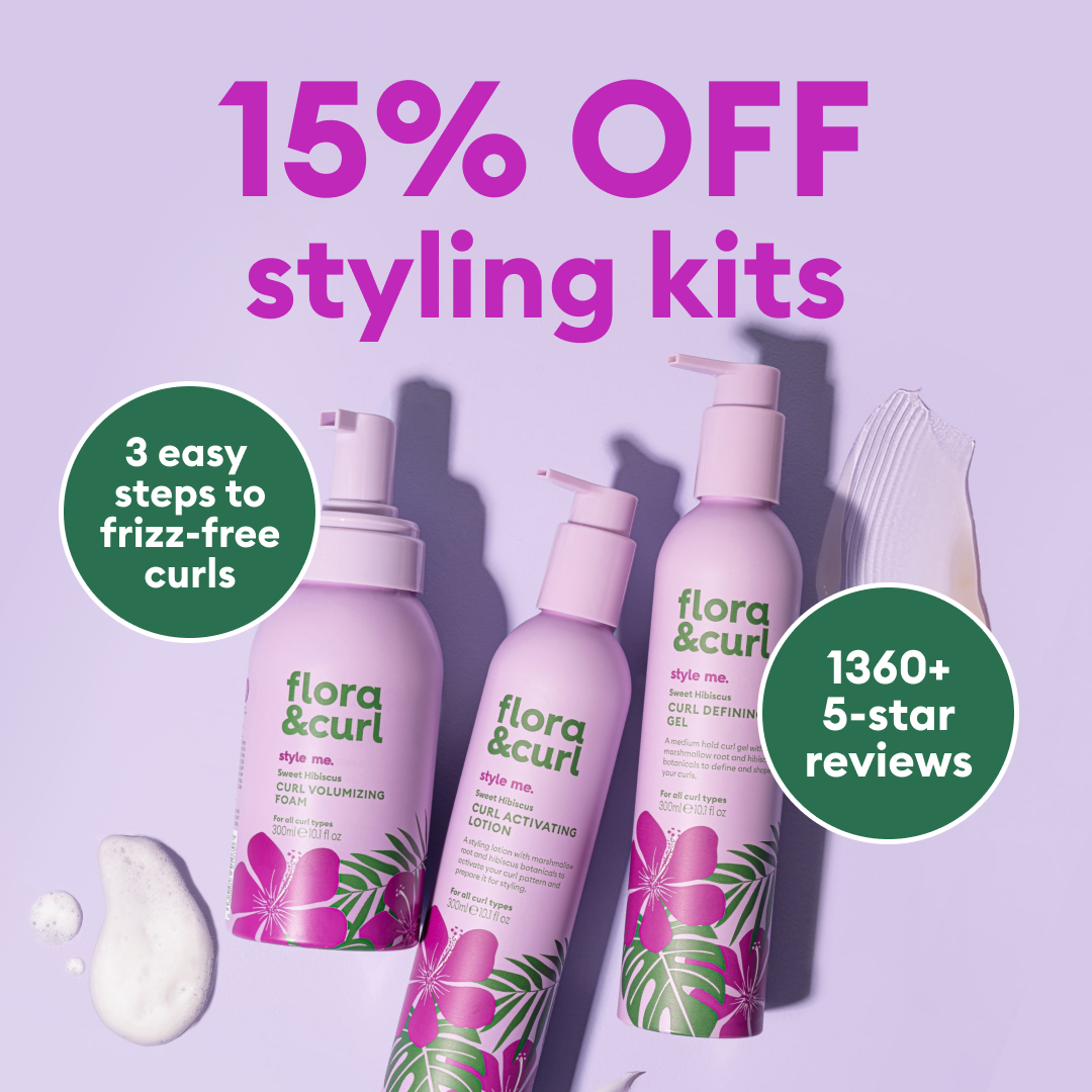 Flora & Curl Haircare Facebook ad: Your Best Curls in 3 Simple Steps