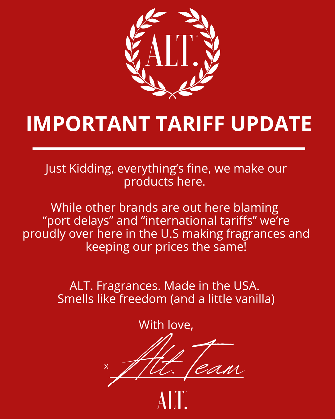 ALT. Fragrances Facebook ad