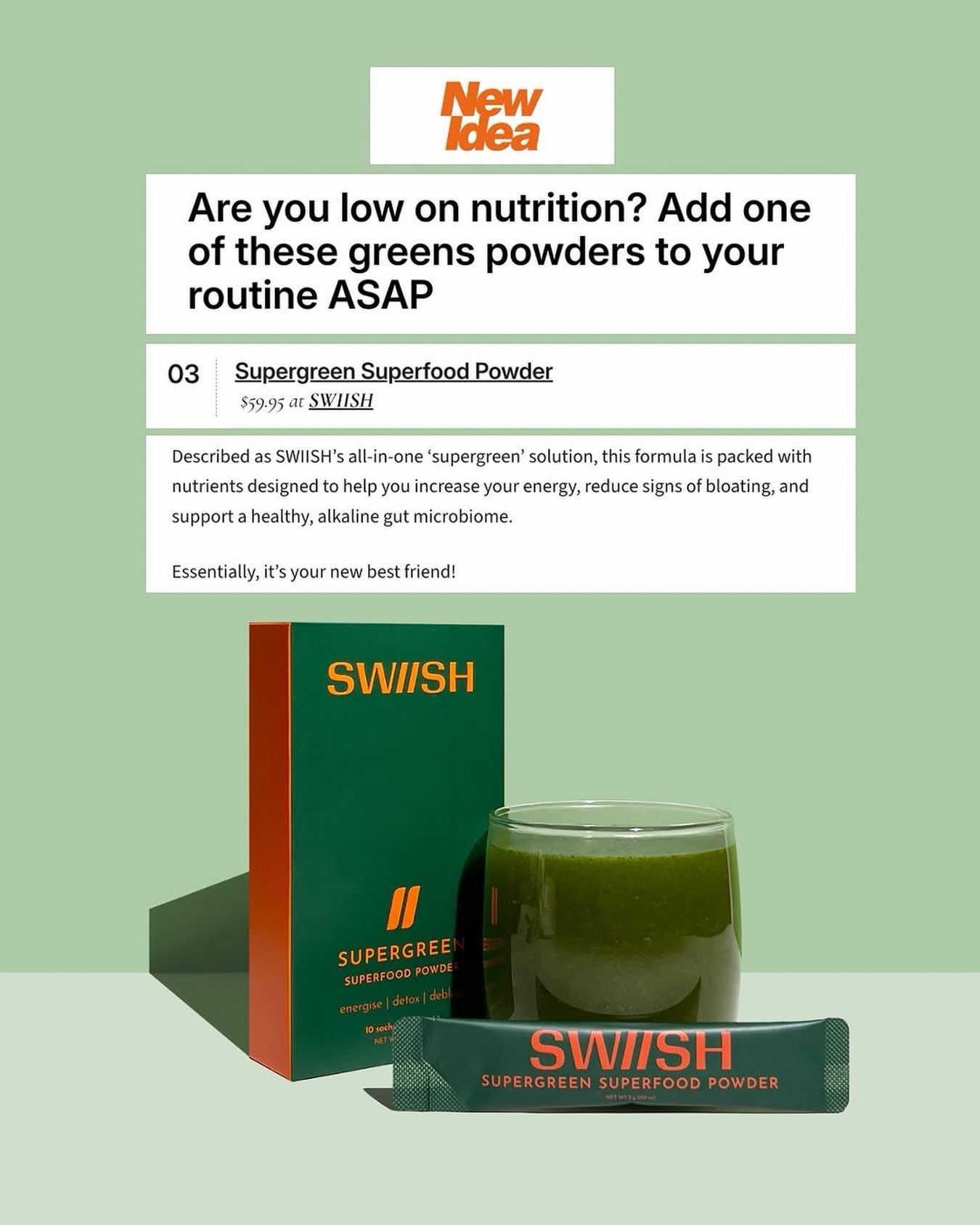 SWIISH Facebook ad
