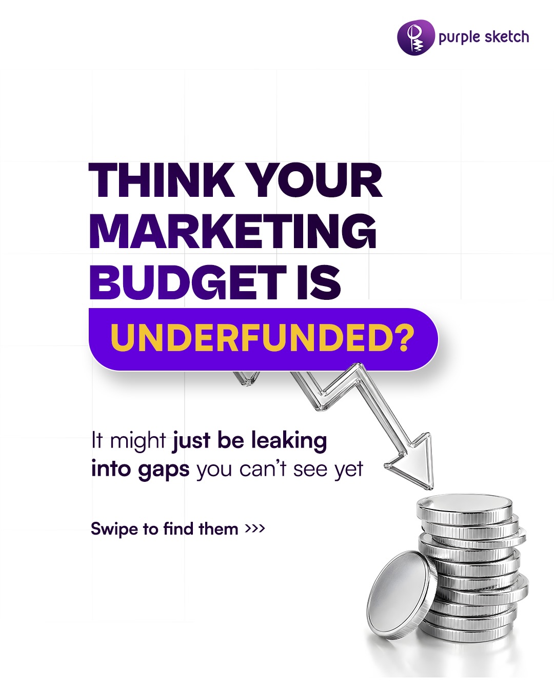 Purple Sketch Digital Facebook ad: A lot of marketing conversations start with: We…