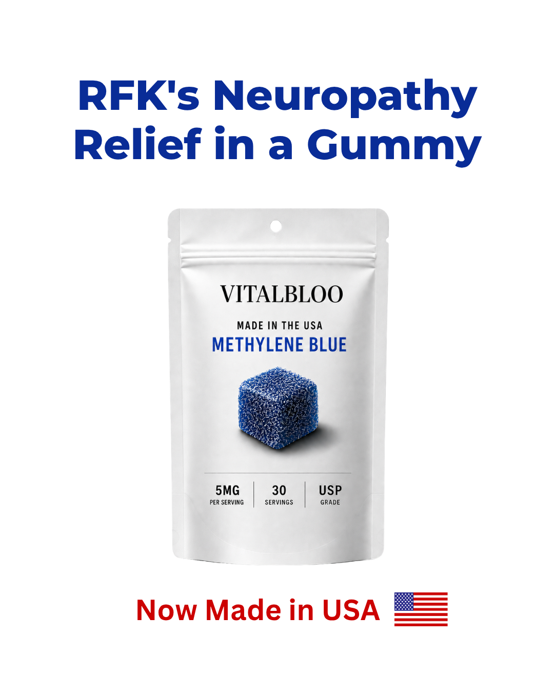 VitalBloo Facebook ad: Joe's Favourite Relief, Now Made in the USA