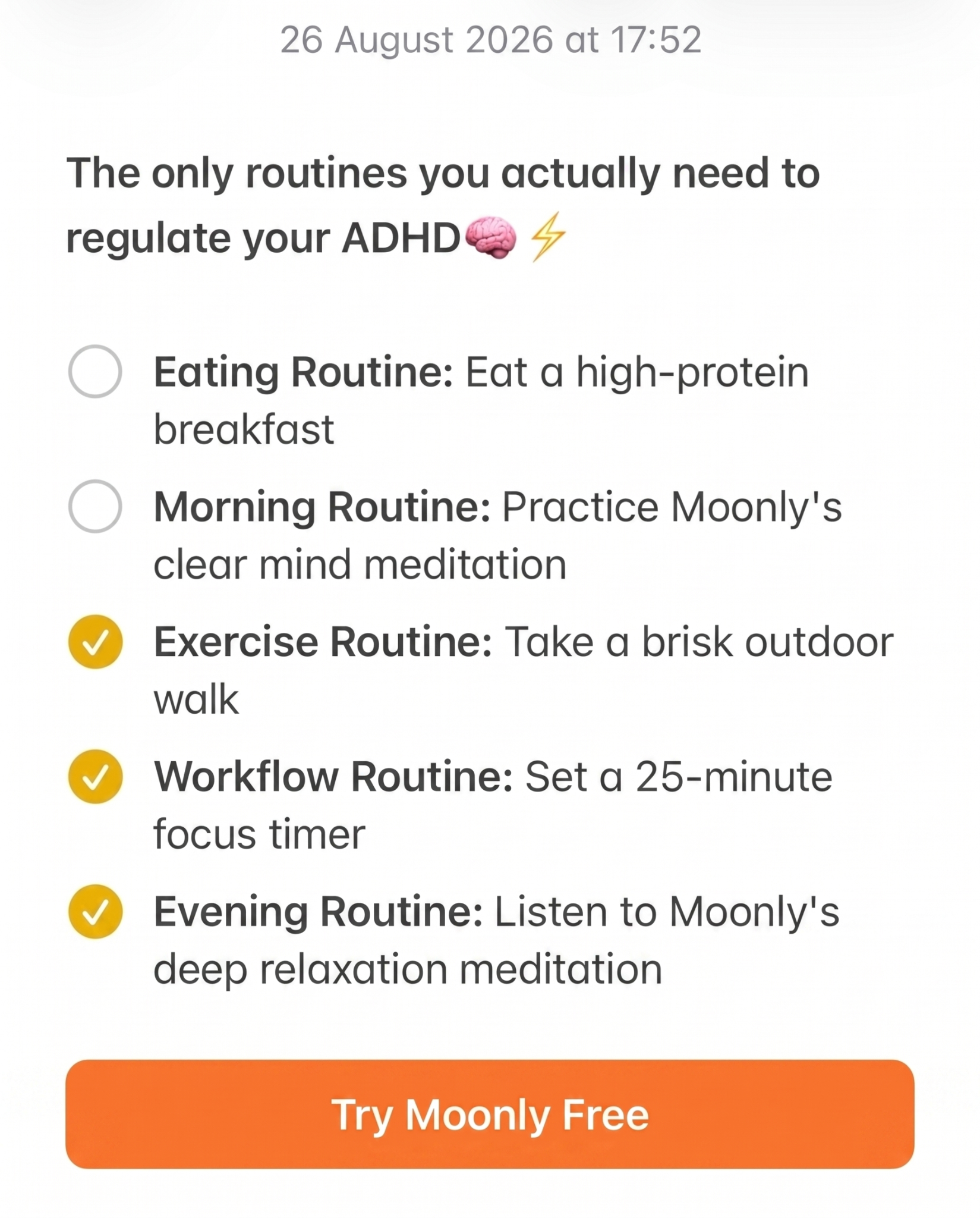 Moonly Facebook ad