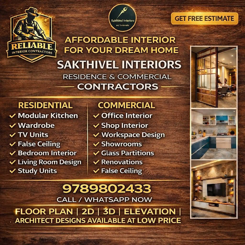 Sakthivel Interiors Facebook ad from Mar 11, 2026