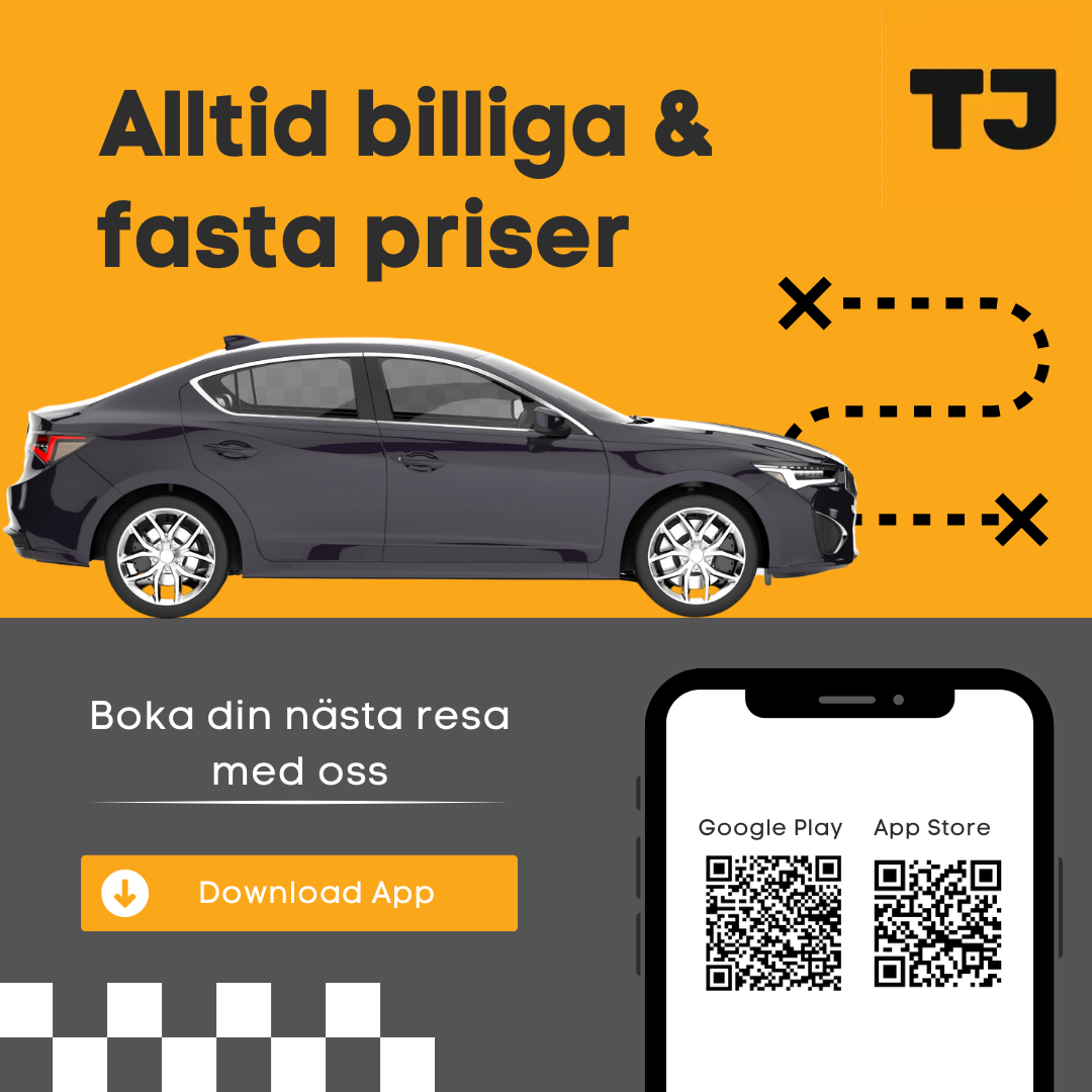 Taxijakt Facebook ad: Res tryggt och smidigt i Stockholm med TaxiJakt.