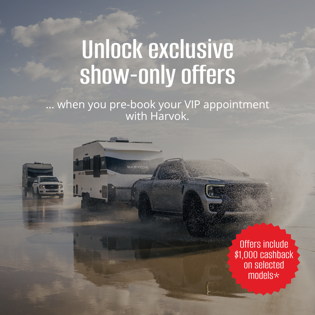 Harvok - The World First Monocoque Electric Caravan Facebook ad: Unlock Exclusive Deals