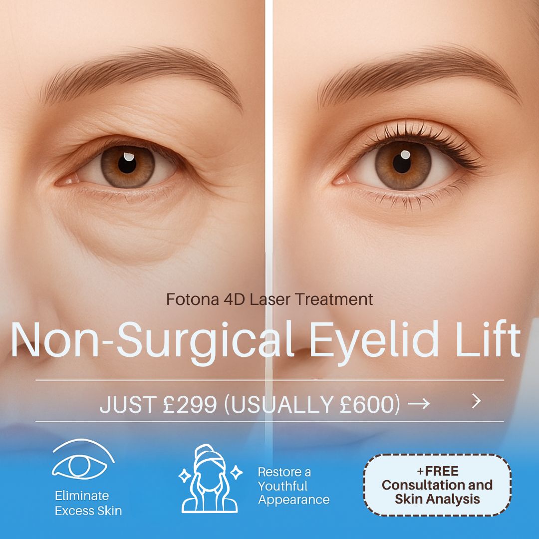 skinclinicmbl Facebook ad: Non-Surgical Eyelid Lift - Just £299 (was £600)!