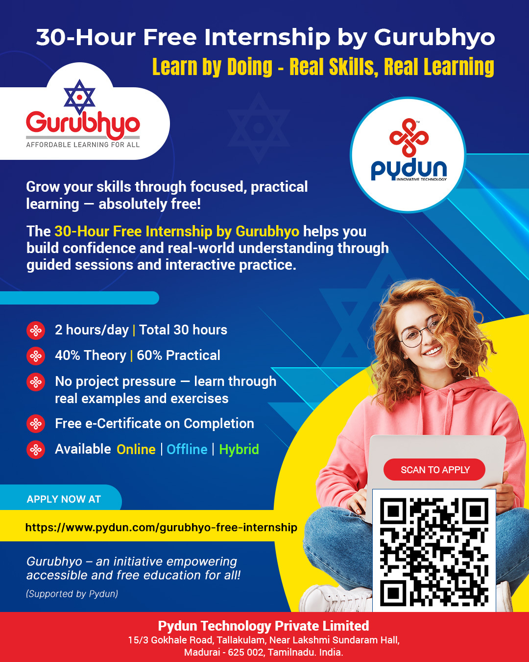 Pydun Technology Facebook ad: Expand your skills with real, practical learning across…