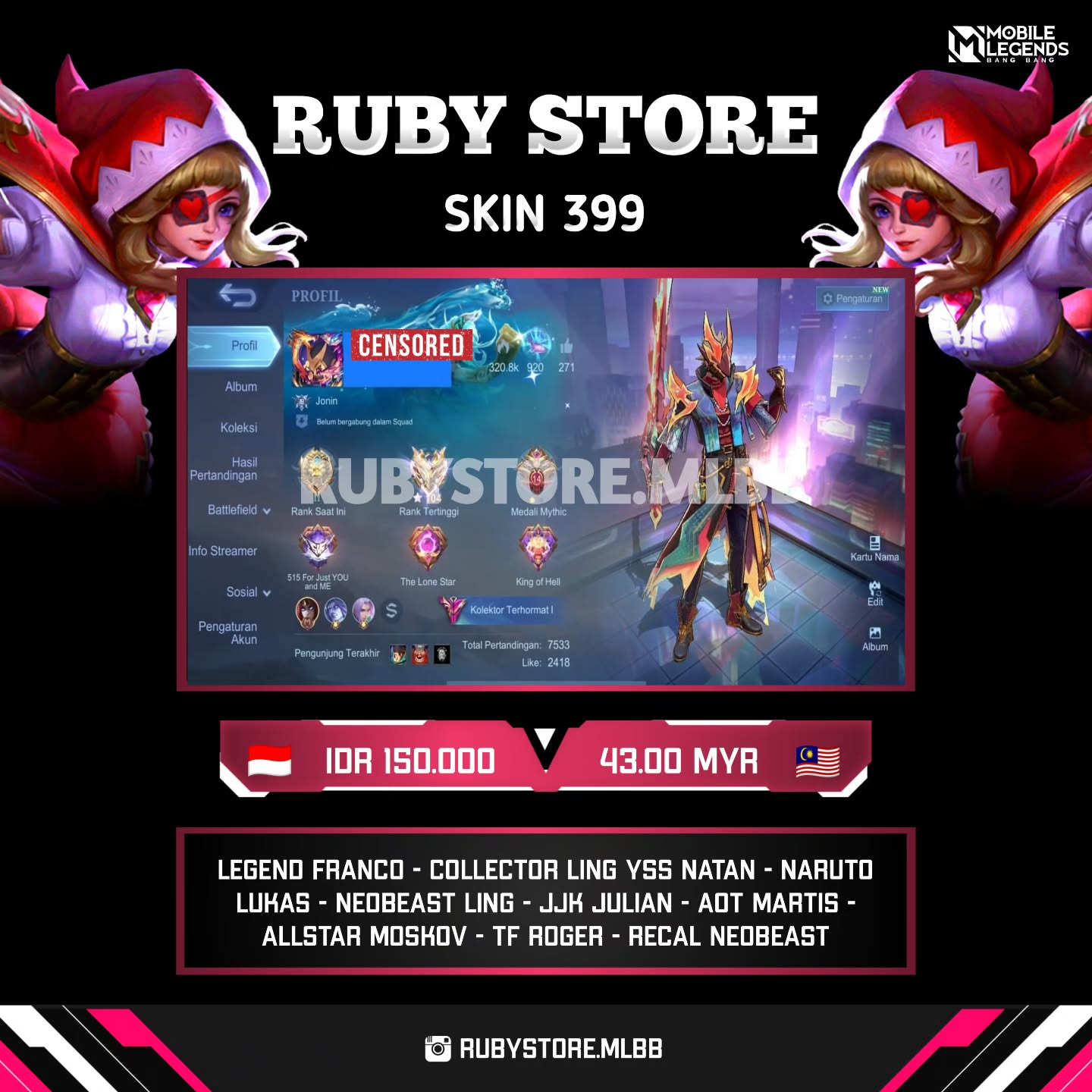 rubystore.mlbb Facebook ad: STATUS | AKUN READY