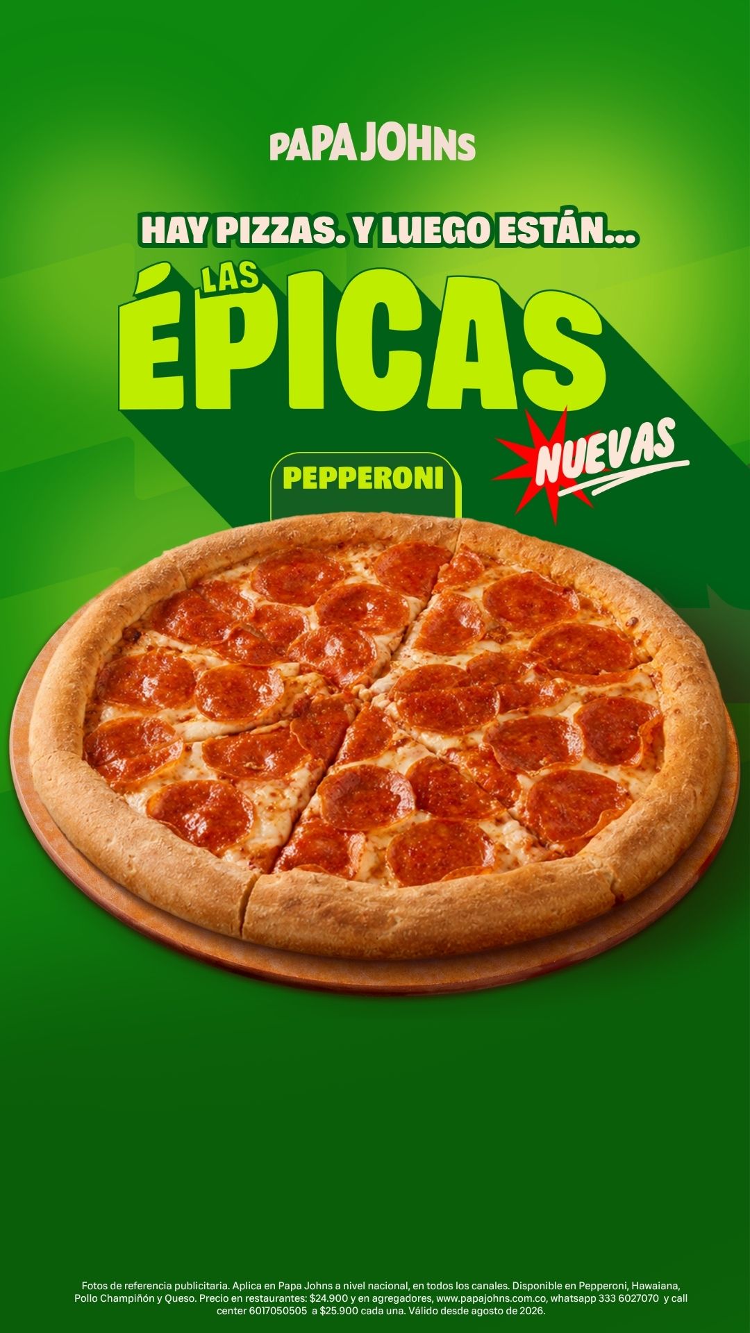 Papa John's Colombia Facebook ad