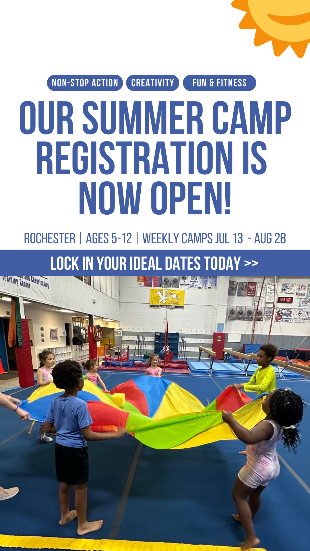 The Victors Gymnastics Facebook ad from Feb 17, 2026