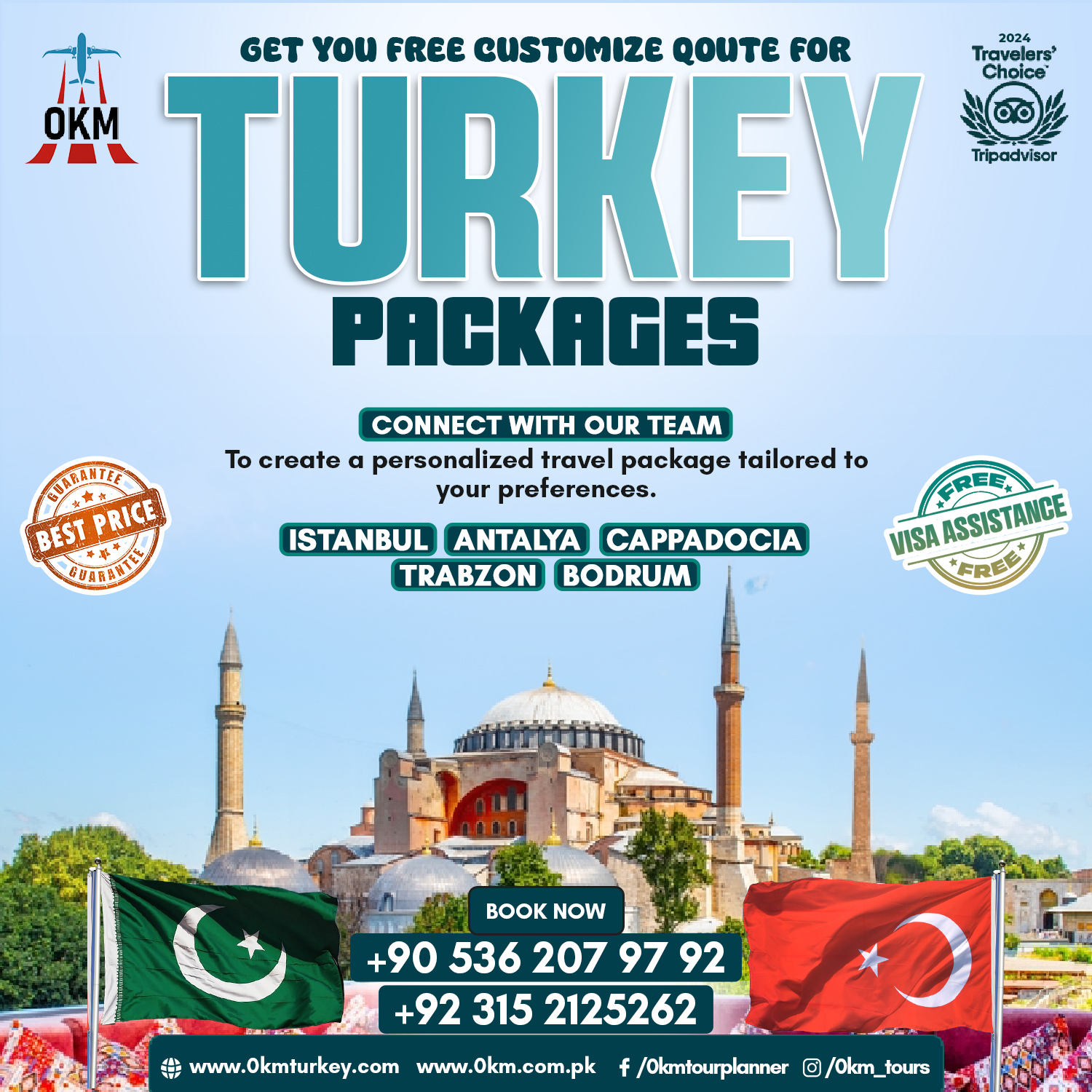 0KM Tour Planner Facebook ad: Visa‑Ready? Plan Your Turkey Trip Today