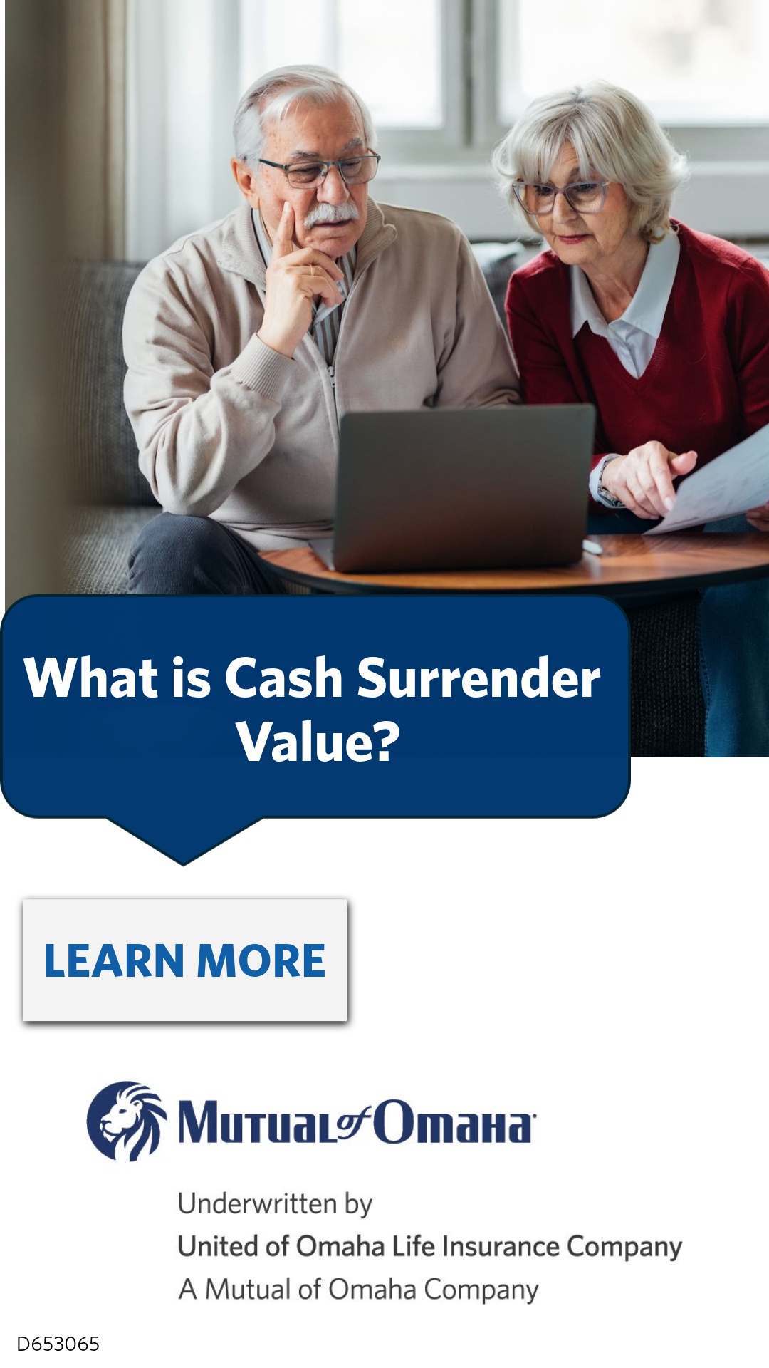 Mutual of Omaha Facebook ad: Cash Surrender Value of Life Insurance