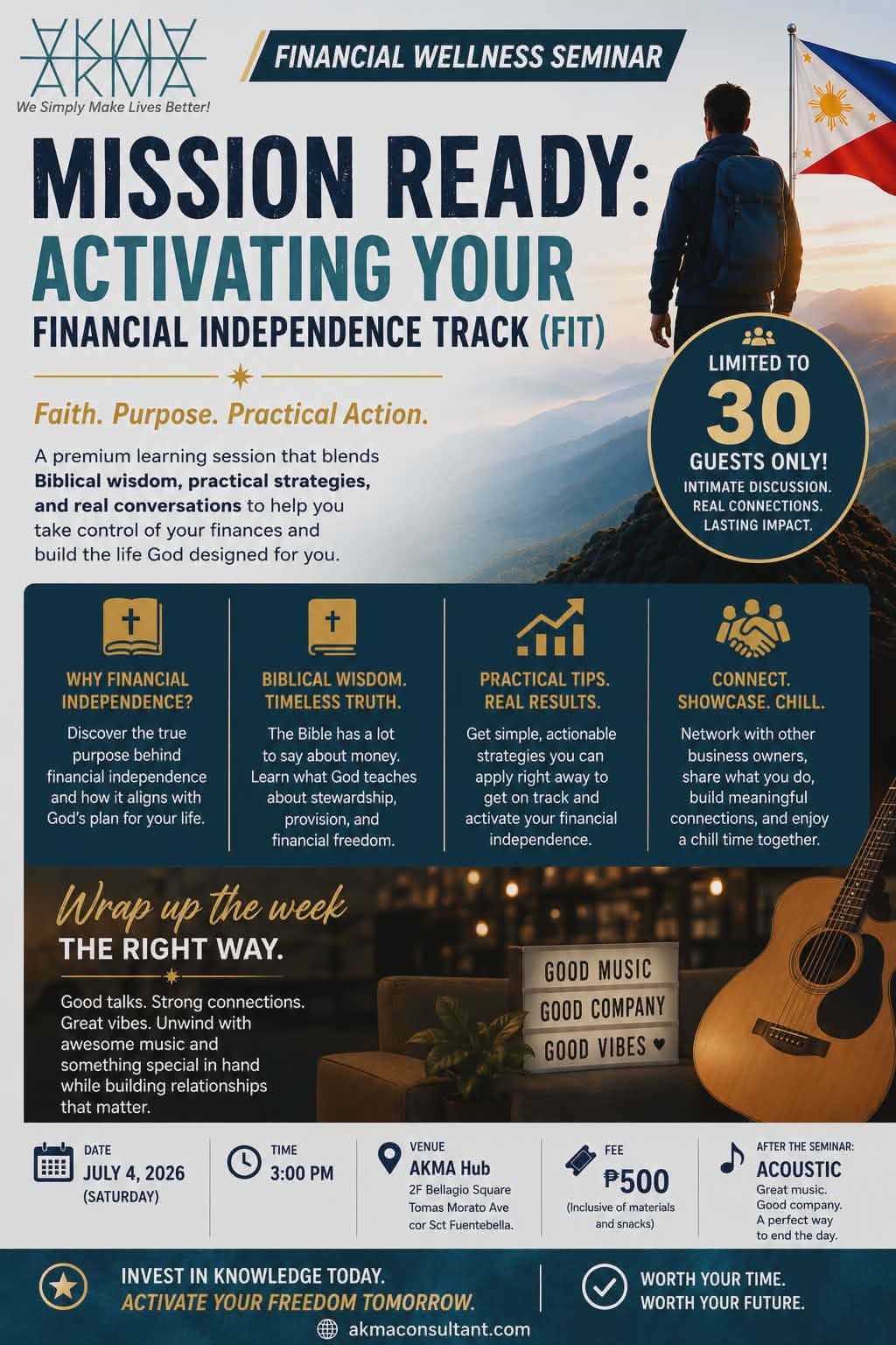 AKMA Strategy Hub Facebook ad: Attend a different kind of Financial Wellness Seminar.