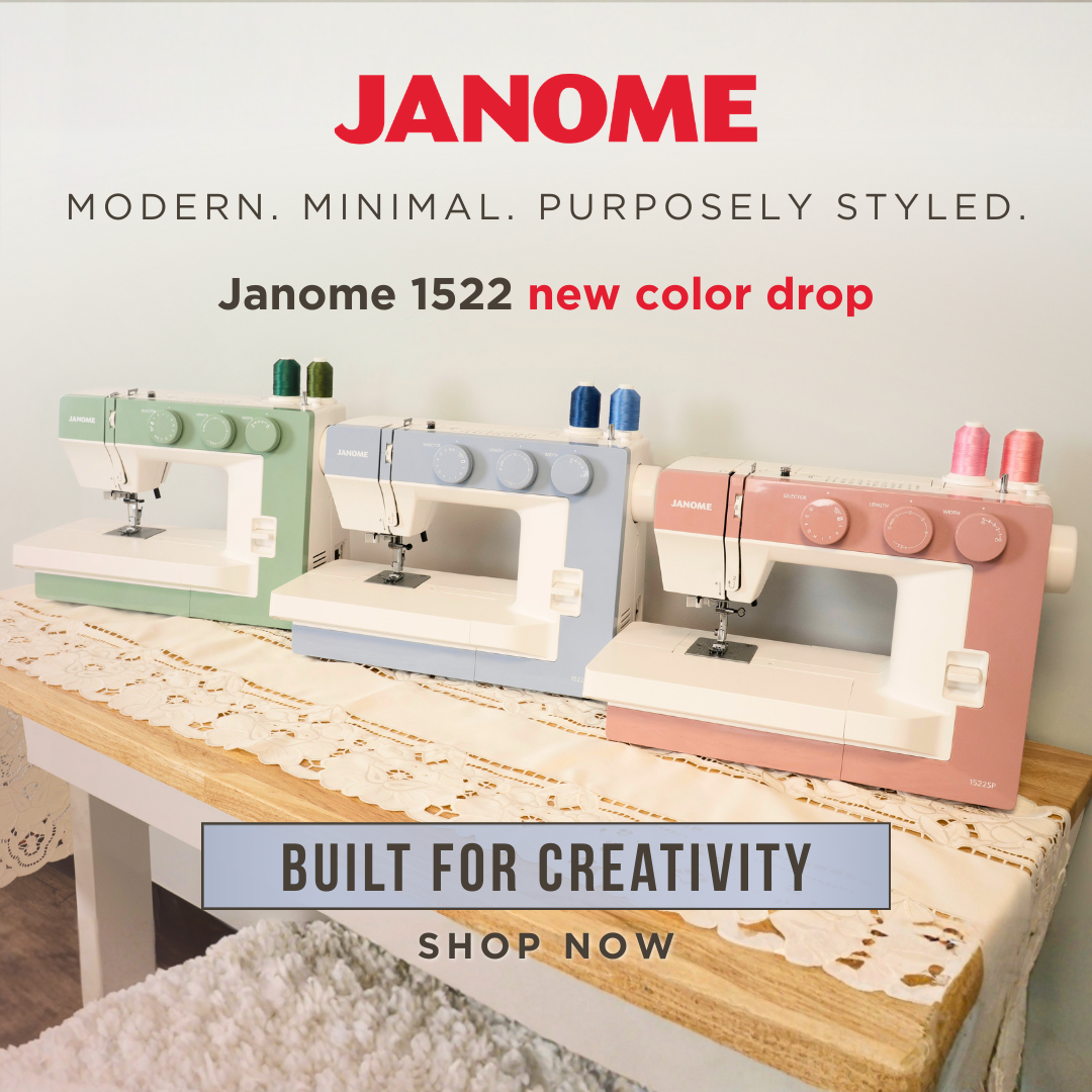 Janome Sewing Machines Facebook ad: Your favorite mechanical machine, now in more shades.