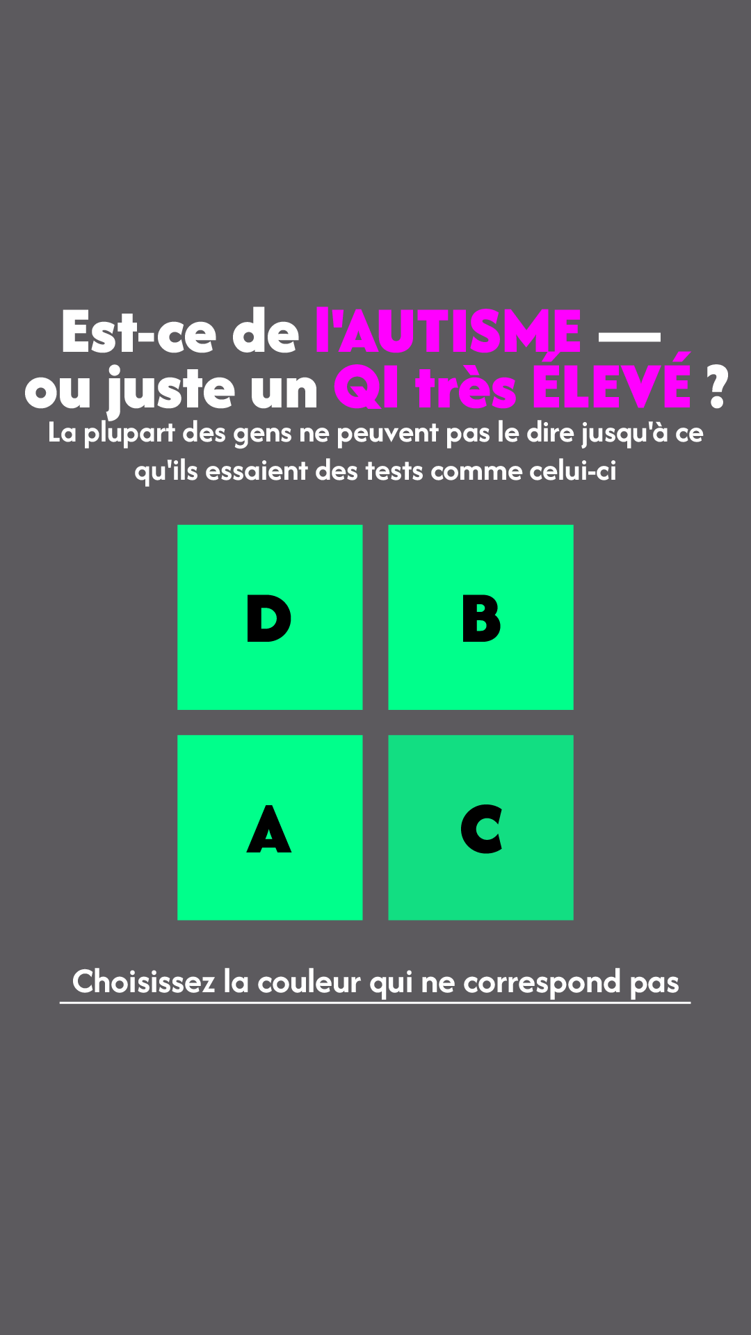 International IQ test Facebook ad