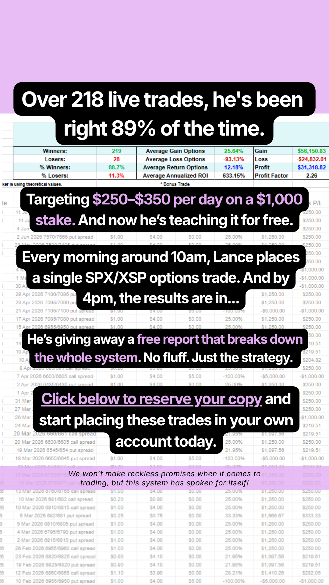 Elite Money Trader Facebook ad