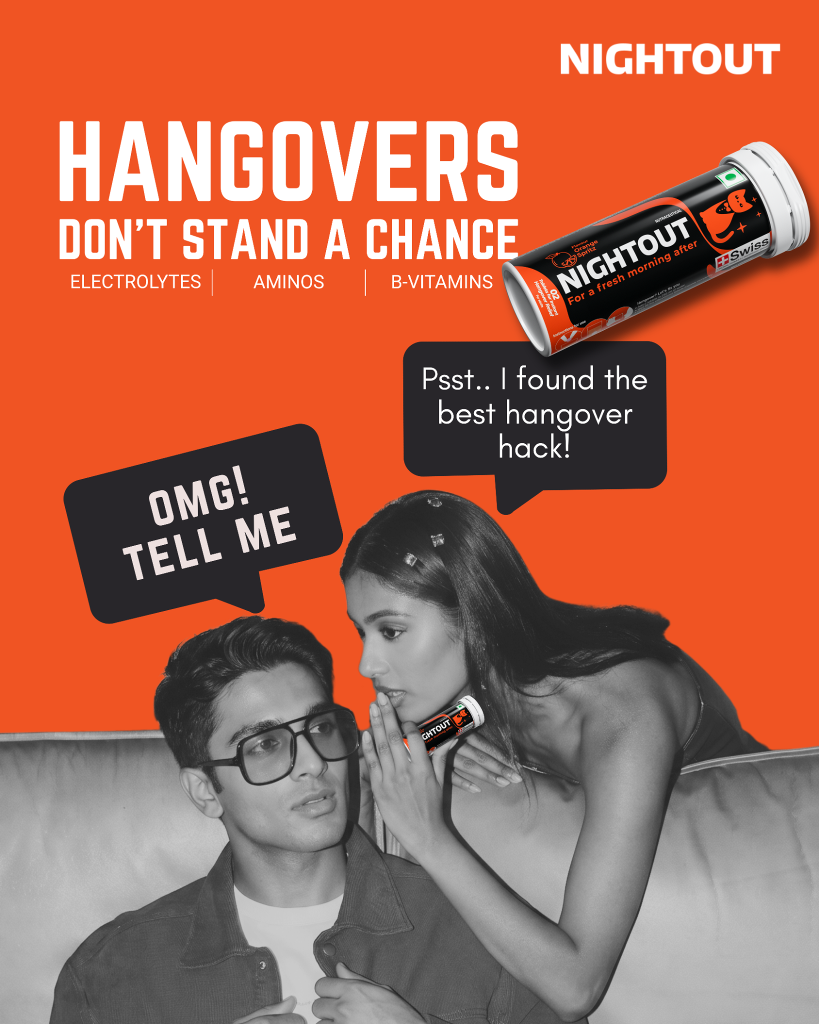 Nightout India Facebook ad: Get NightOut, Get Hangover-Free