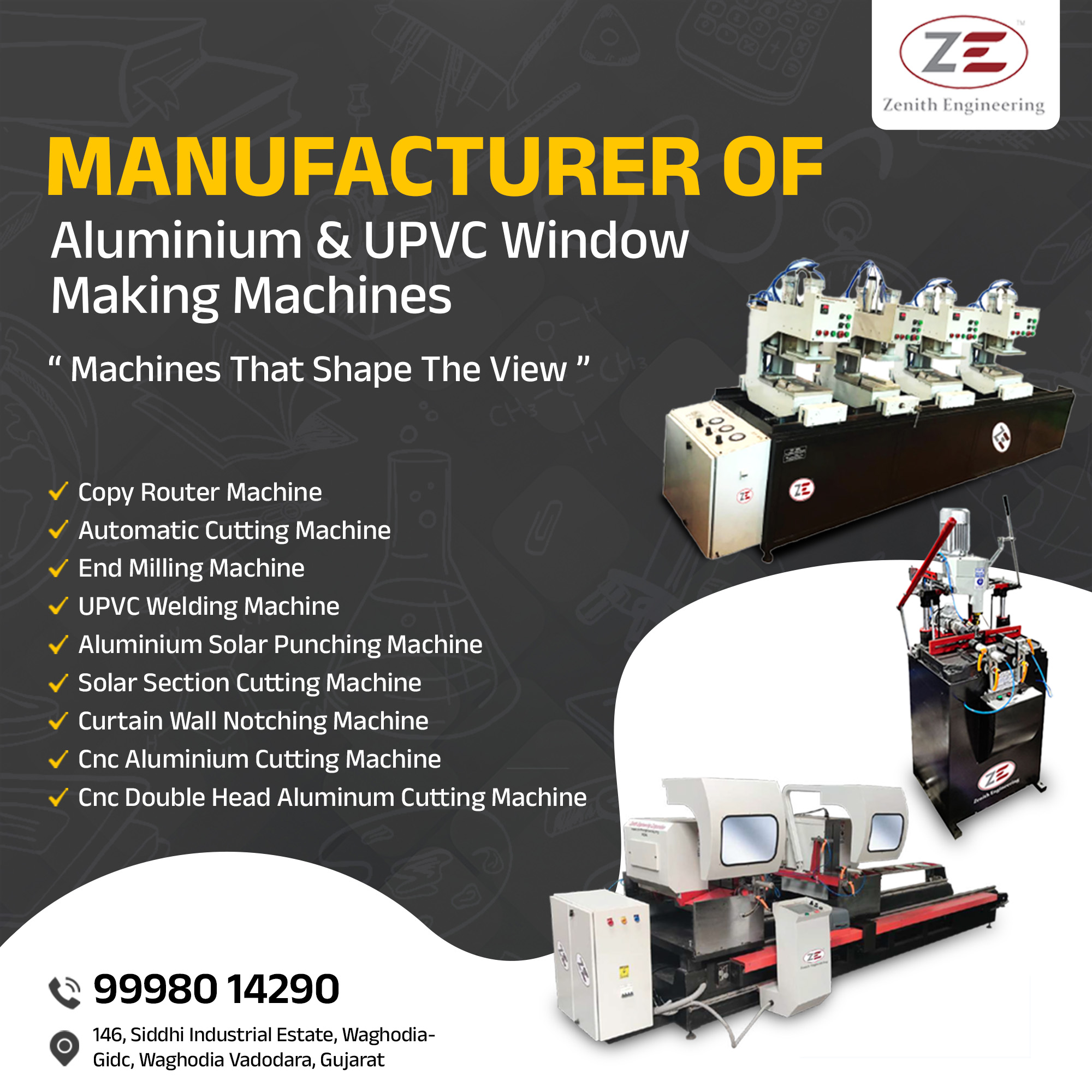 Aluminium and upvc window making machine Facebook ad: Manufacturer of Aluminium & UPVC Window Making Machines