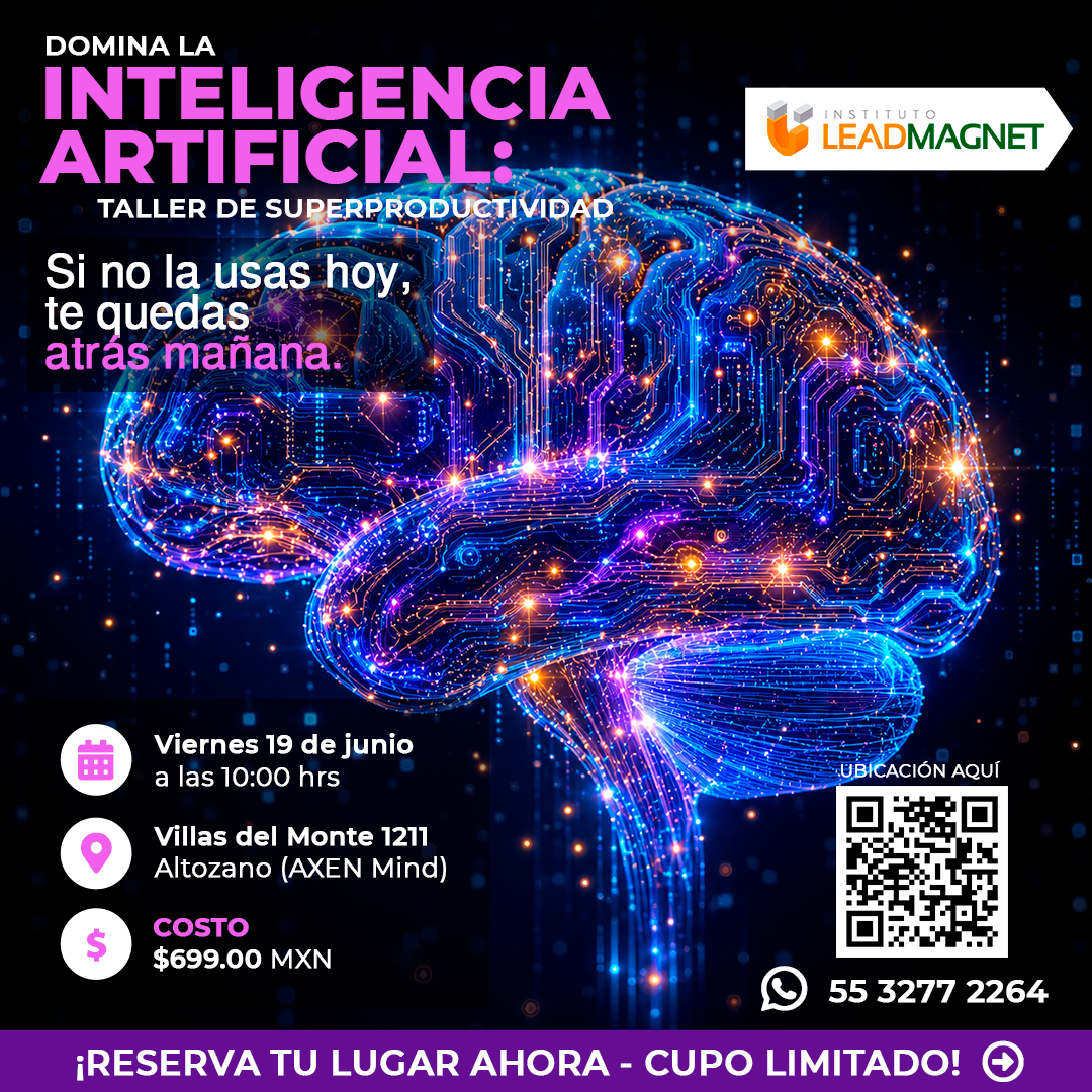 Instituto LeadMagnet Facebook ad: Taller de Inteligencia Artificial Presencial en Morelia 19…