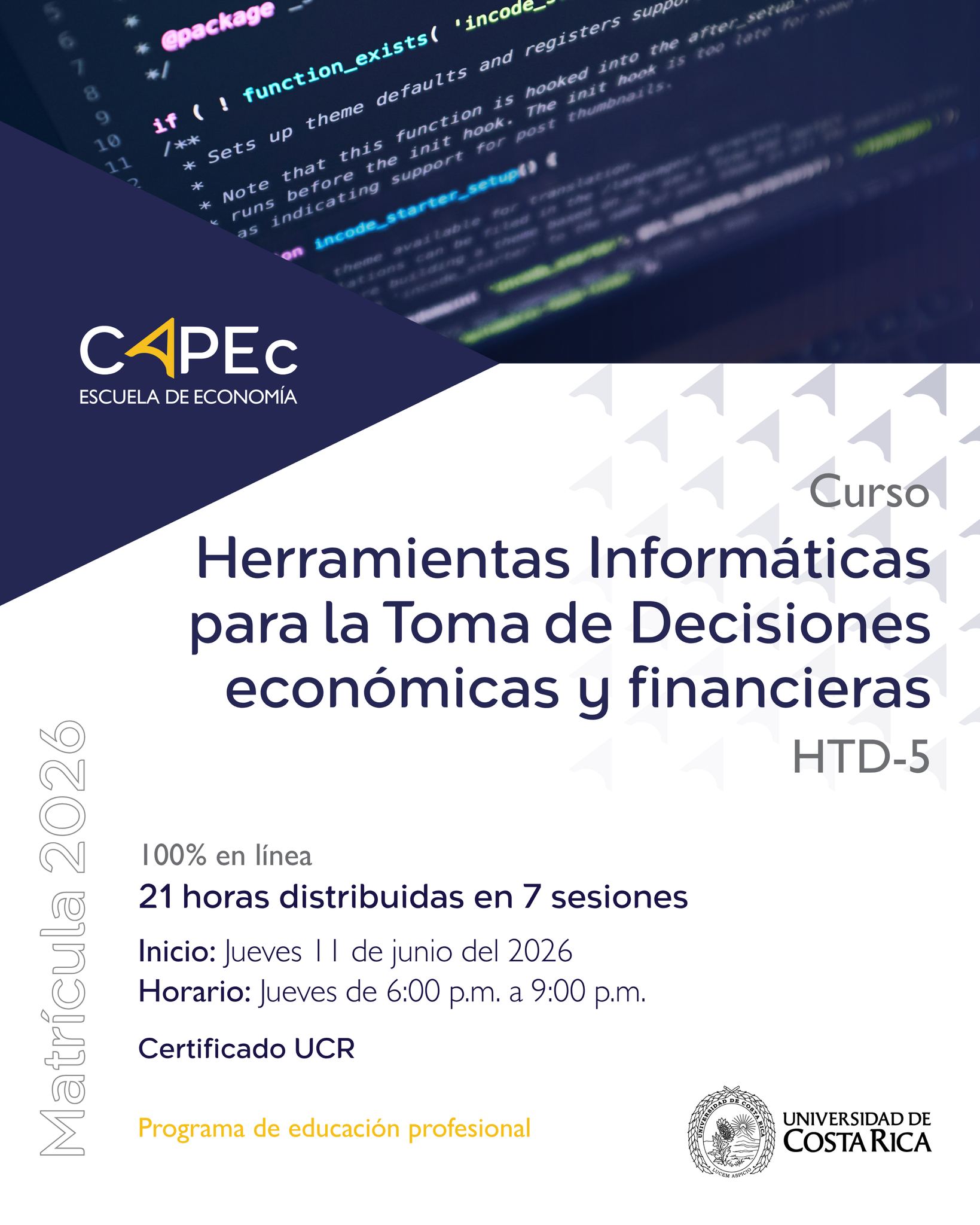 CAPEc Capacitación y Actualización Profesional en Economía-UCR Facebook ad