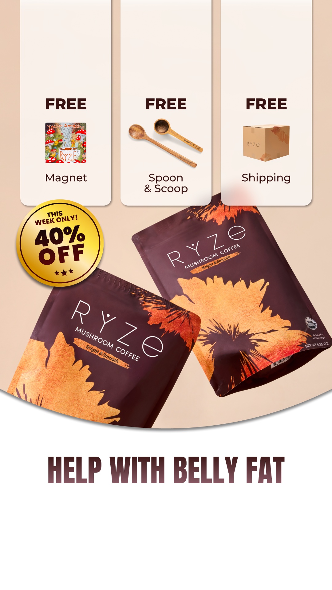 RYZE Superfoods Facebook ad